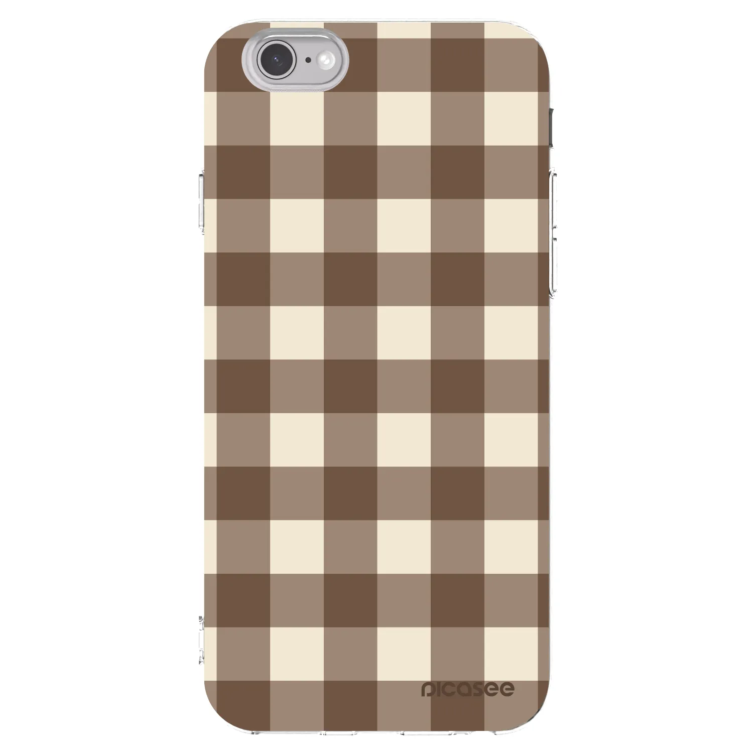 Picasee Apple iPhone 6/6S Hülle - Transparentes Silikon - Brown grid
