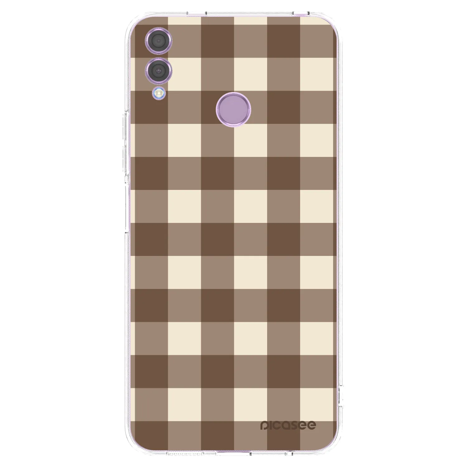 Picasee Honor 8X Hülle - Transparentes Silikon - Brown grid