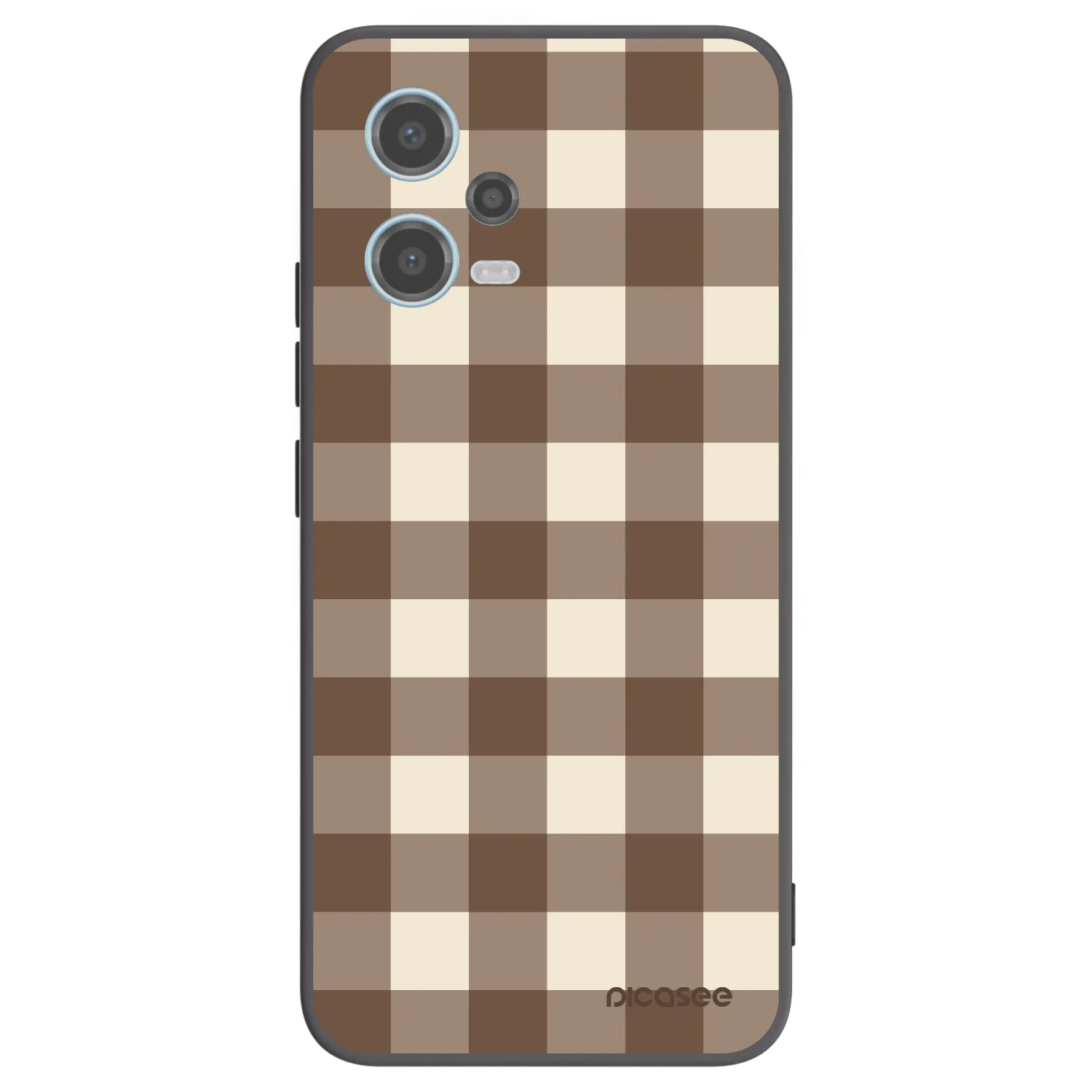 Picasee Xiaomi Redmi Note 12 5G Hülle - Schwarzes Silikon - Brown grid