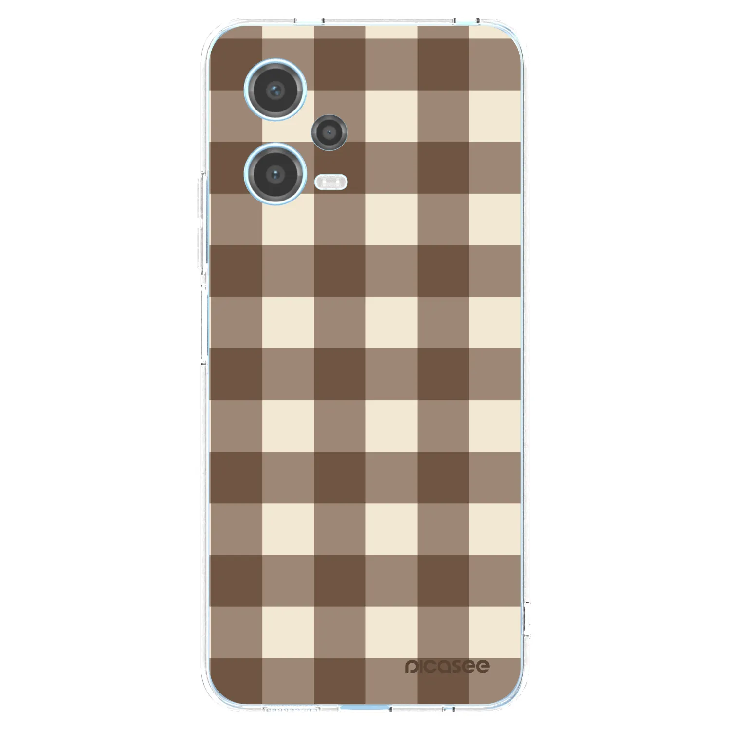 Picasee Xiaomi Redmi Note 12 5G Hülle - Transparentes Silikon - Brown grid