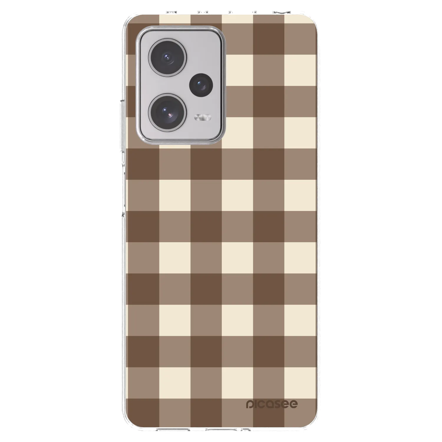 Picasee Xiaomi Redmi Note 12 Pro+ 5G Hülle - Transparentes Silikon - Brown grid