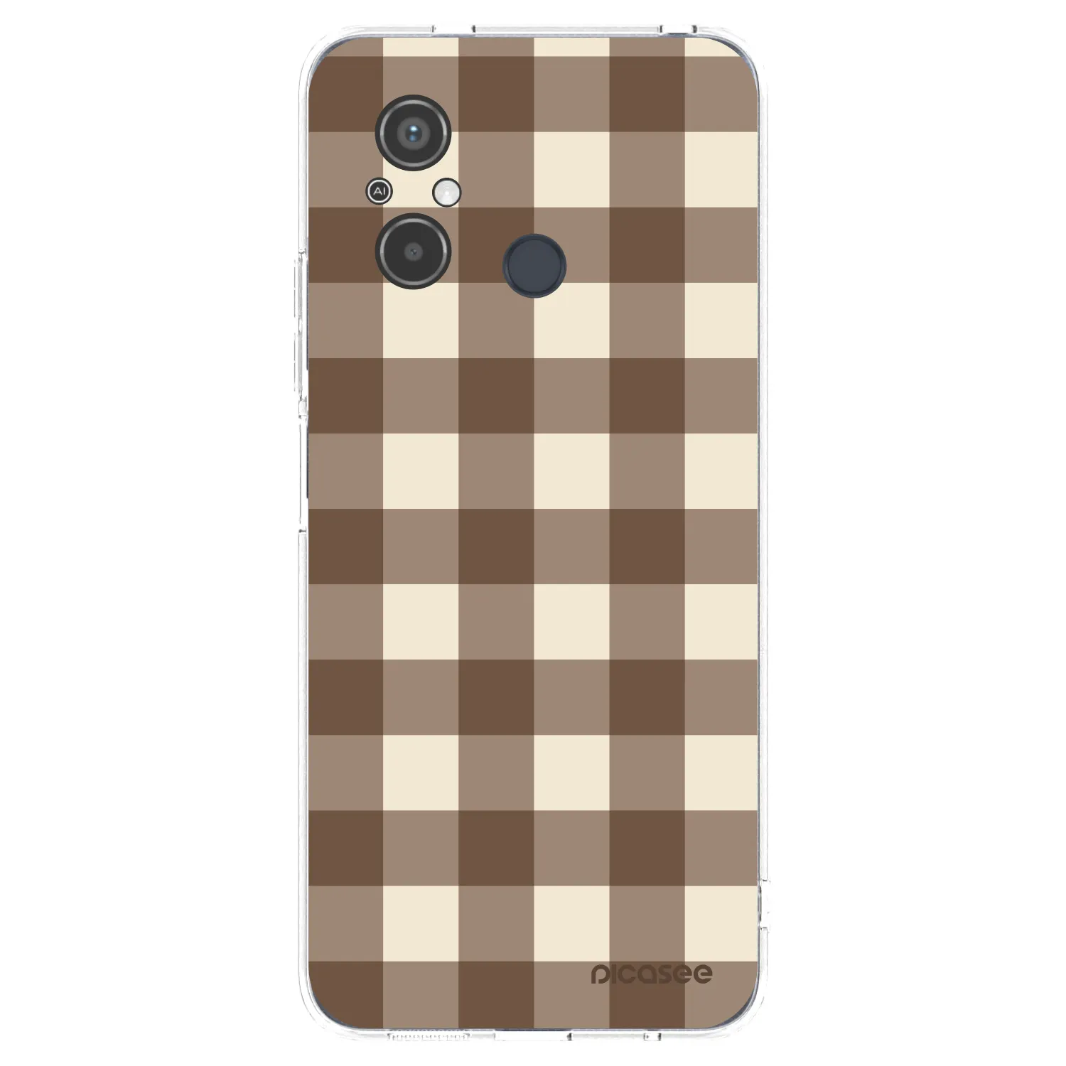 Picasee Xiaomi Redmi 12C Hülle - Transparentes Silikon - Brown grid