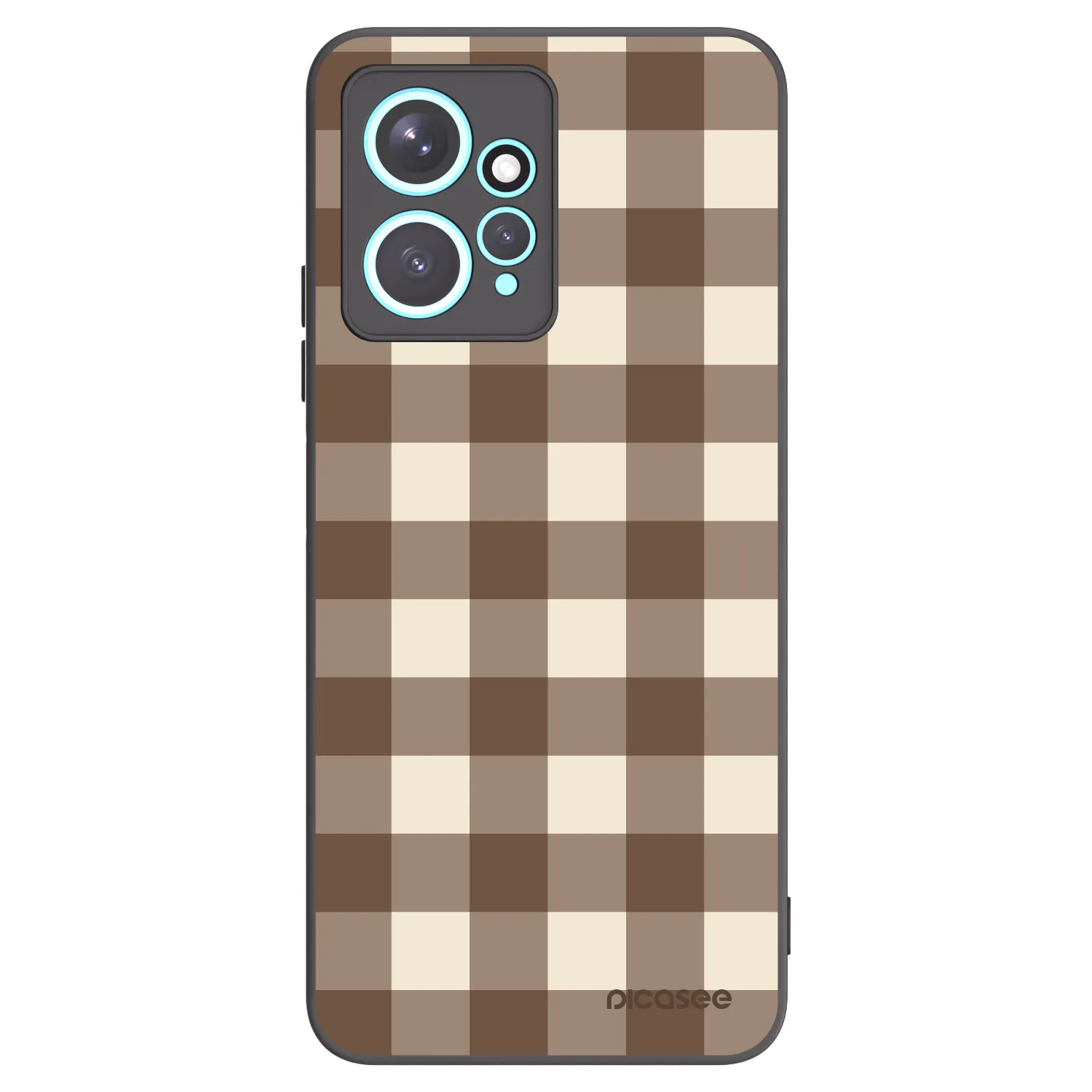 Picasee Xiaomi Redmi Note 12 4G Hülle - Schwarzes Silikon - Brown grid