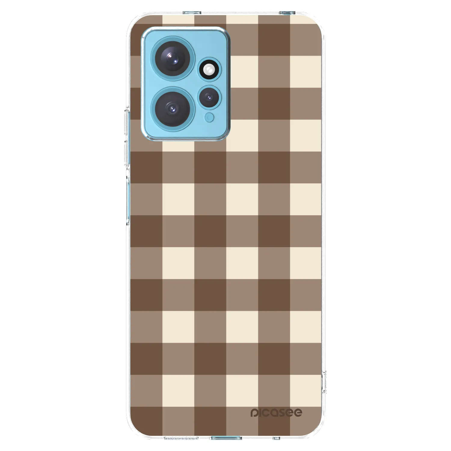 Picasee Xiaomi Redmi Note 12 4G Hülle - Transparentes Silikon - Brown grid