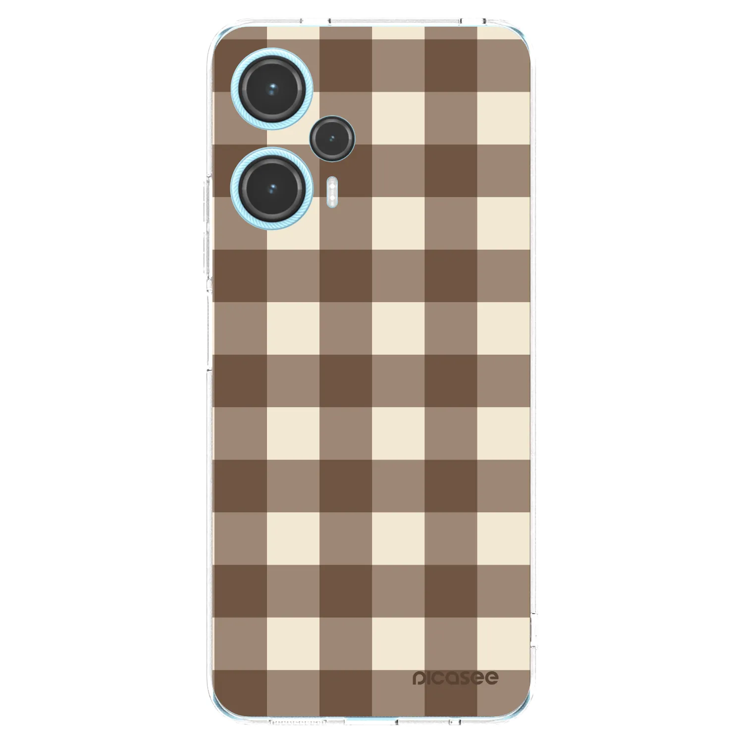 Picasee Xiaomi Poco F5 Hülle - Transparentes Silikon - Brown grid