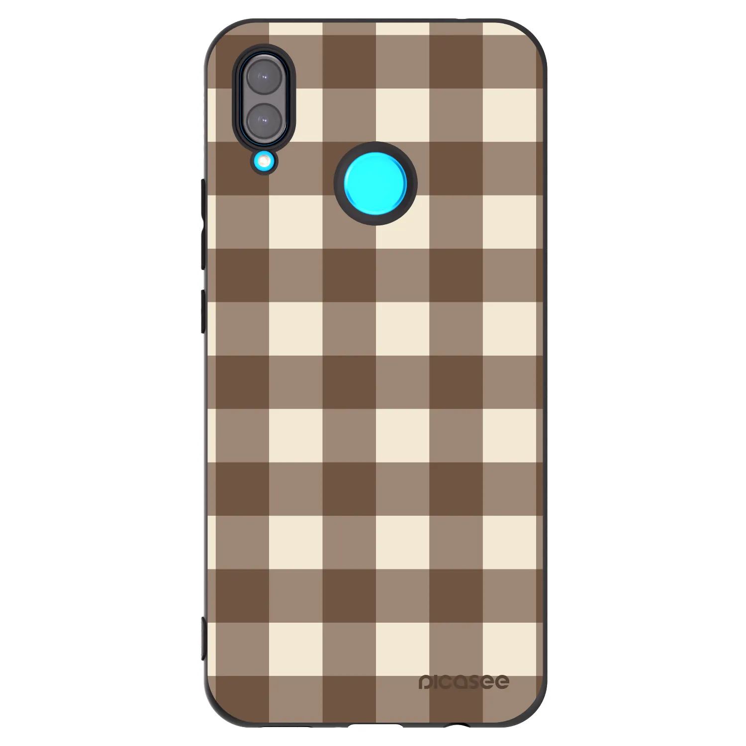 Picasee Huawei Nova 3i Hülle - Schwarzes Silikon - Brown grid