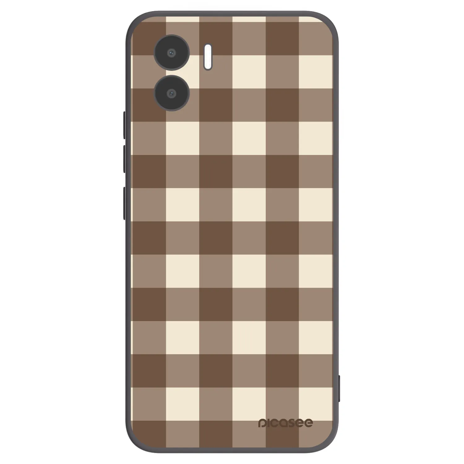 Picasee Xiaomi Redmi A2 Hülle - Schwarzes Silikon - Brown grid