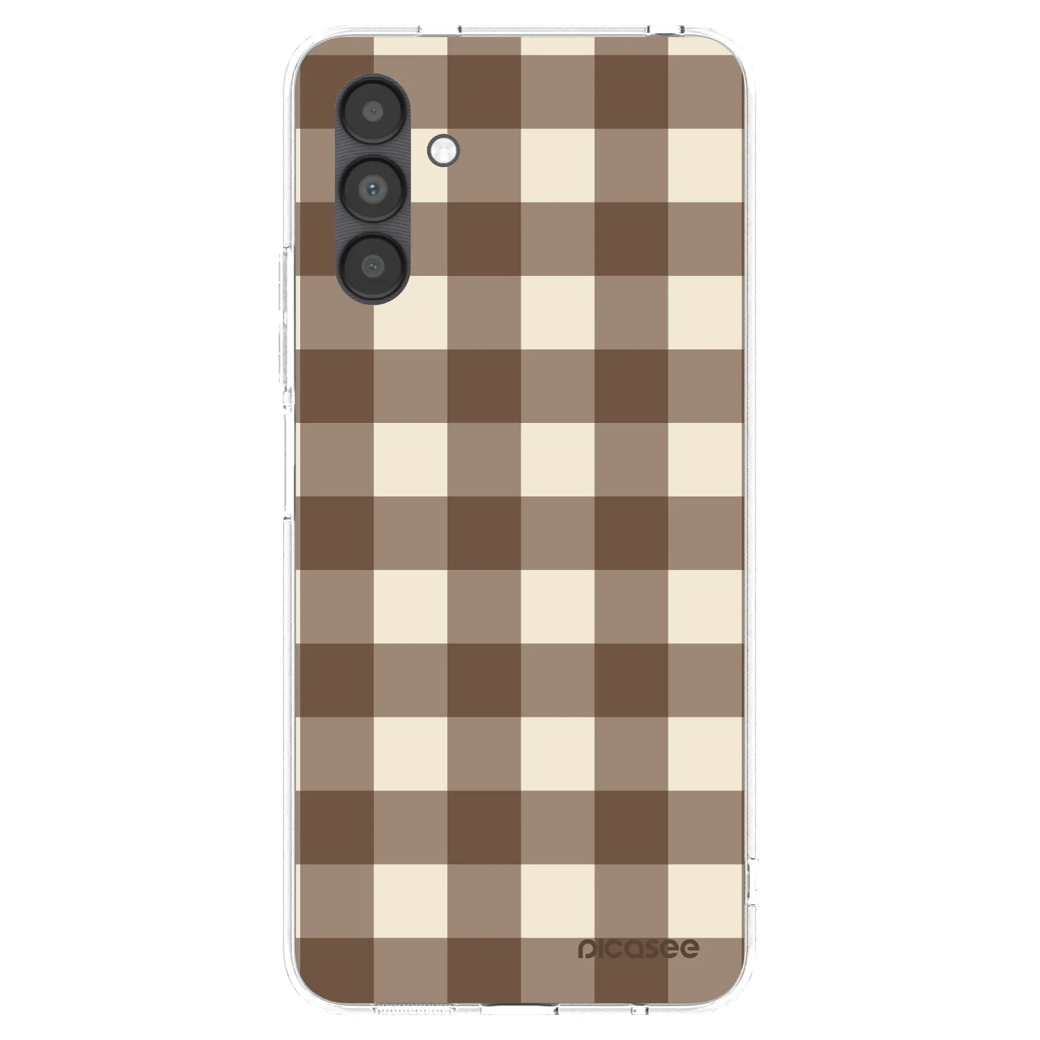 Picasee Samsung Galaxy A04s A047F Hülle - Transparentes Silikon - Brown grid