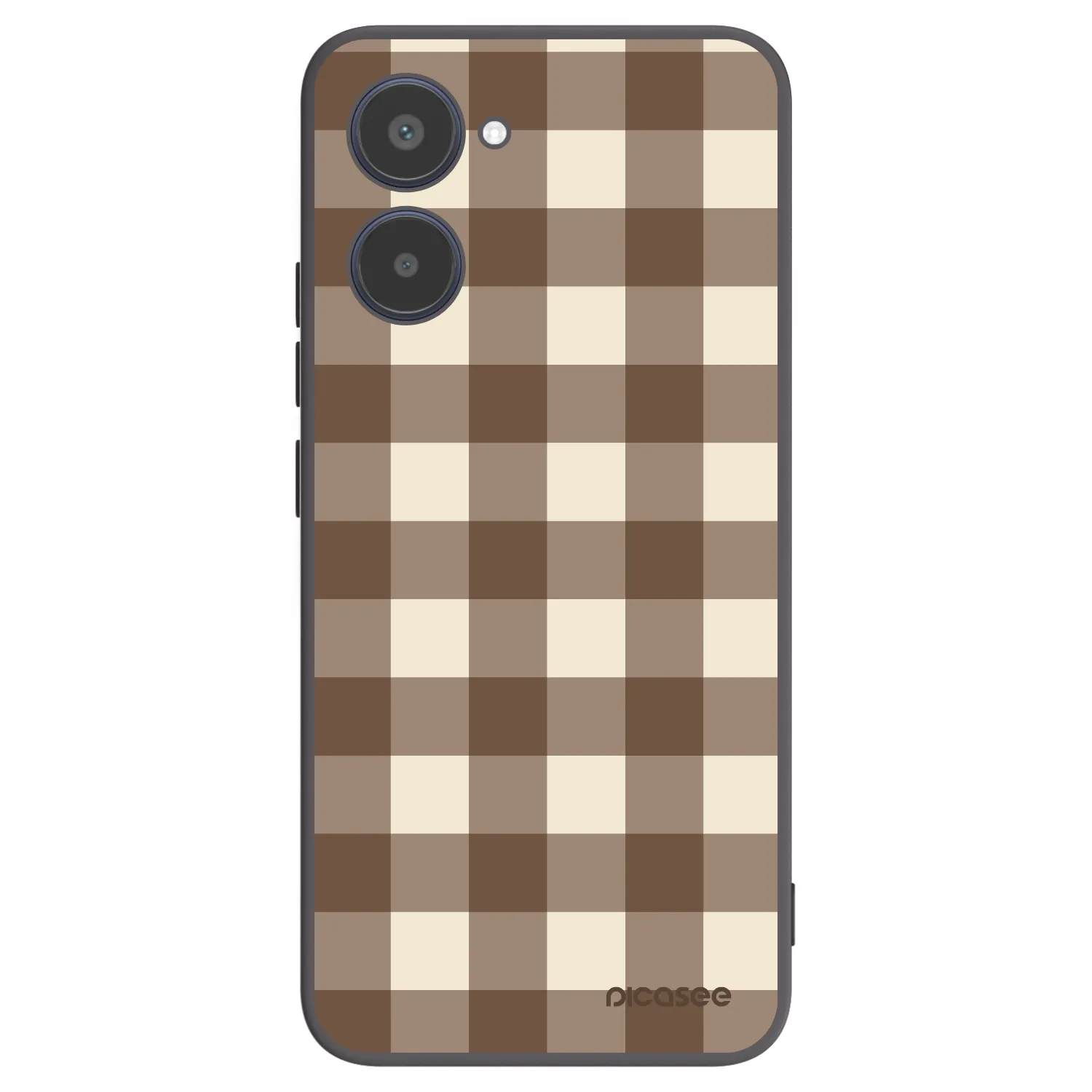 Picasee Realme 10 4G Hülle - Schwarzes Silikon - Brown grid