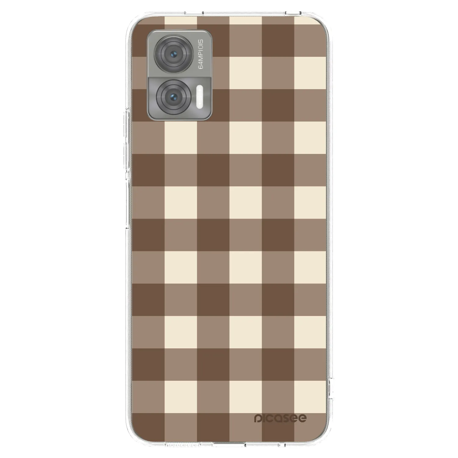Picasee Motorola Edge 30 Neo Hülle - Transparentes Silikon - Brown grid