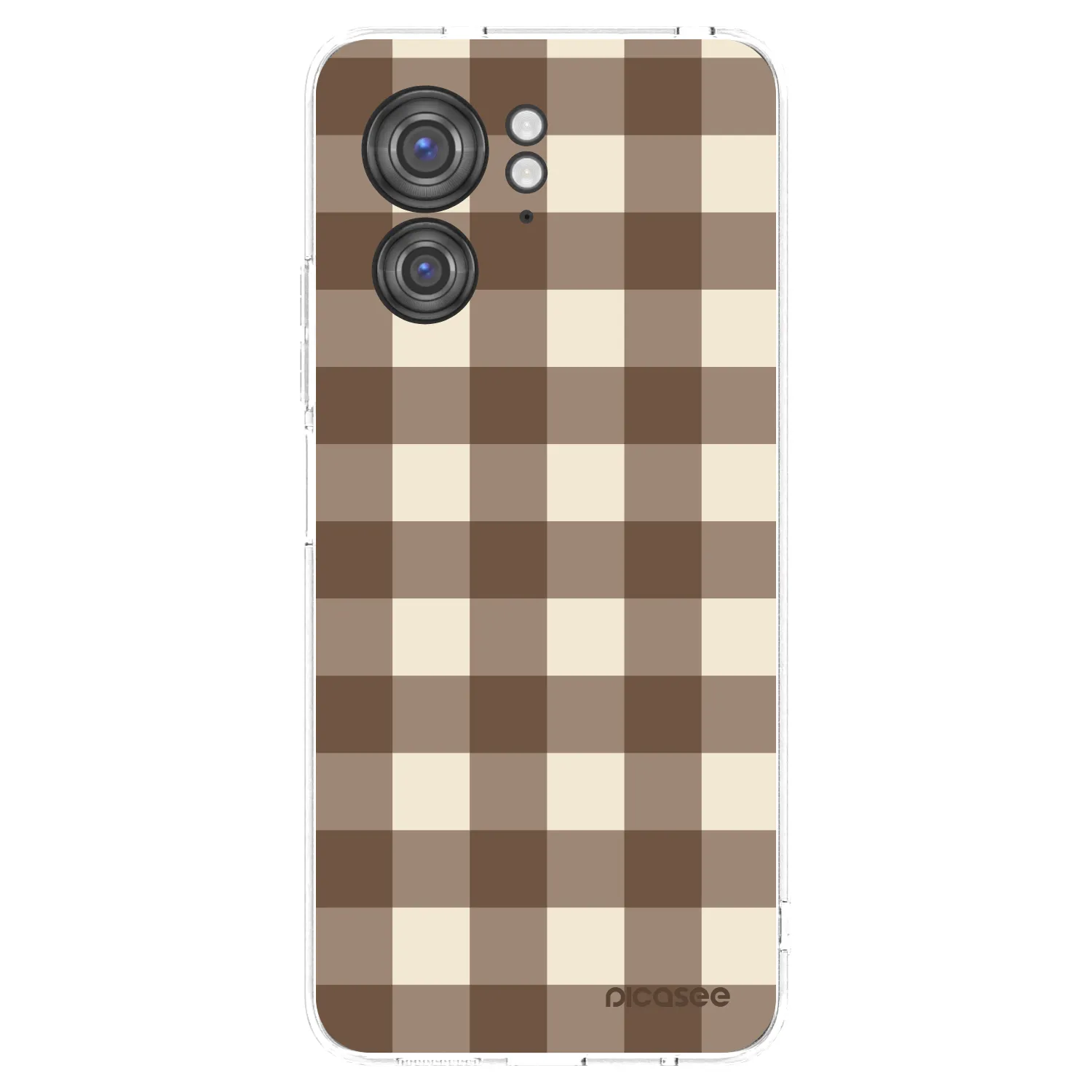 Picasee Motorola Edge 40 Hülle - Transparentes Silikon - Brown grid