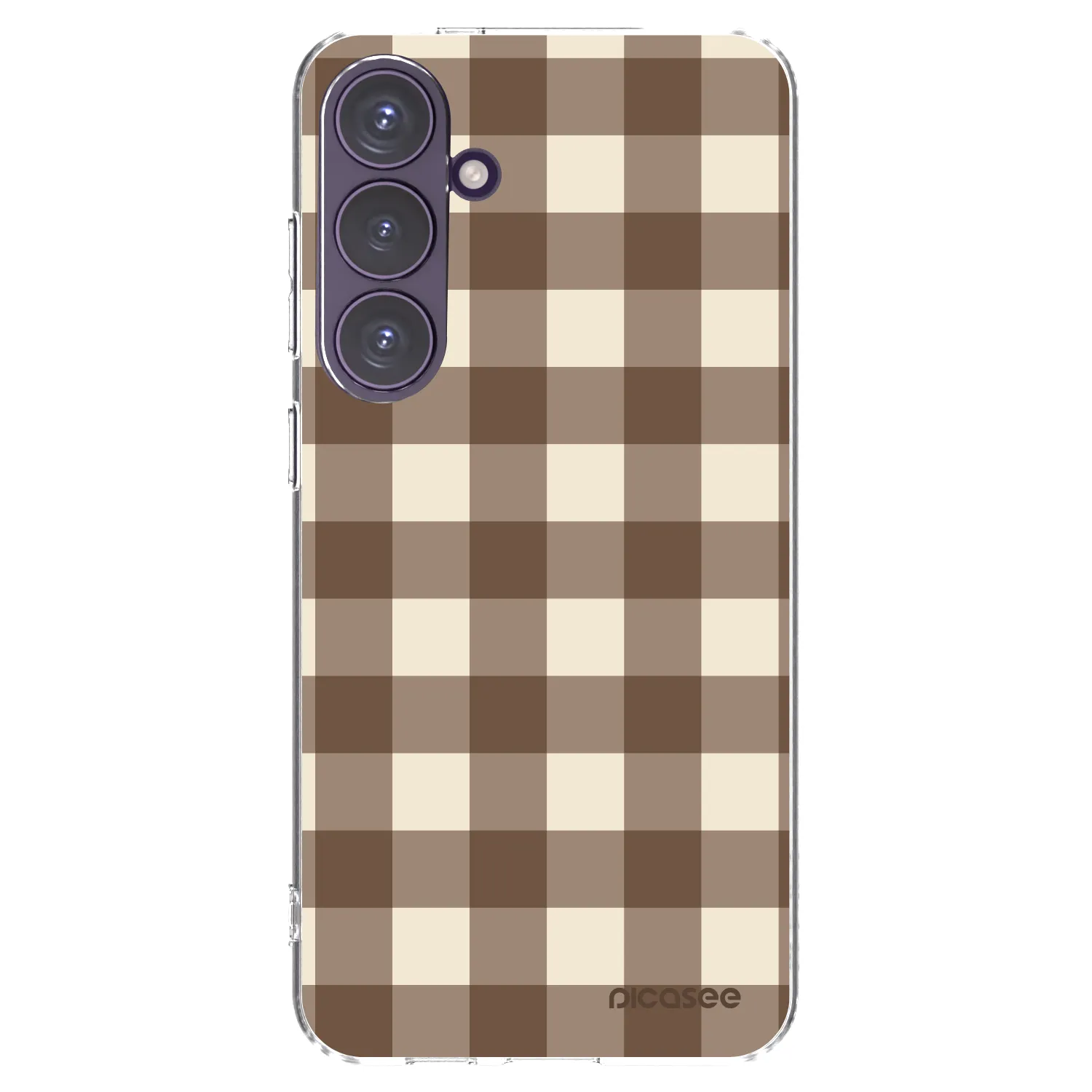 Picasee Samsung Galaxy S24+ S926B 5G Hülle - Transparentes Silikon - Brown grid