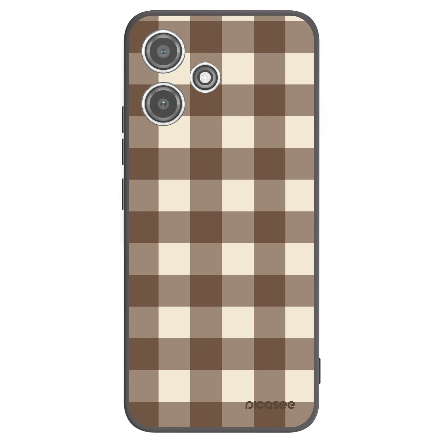 Picasee Xiaomi Redmi 12 5G Hülle - Schwarzes Silikon - Brown grid