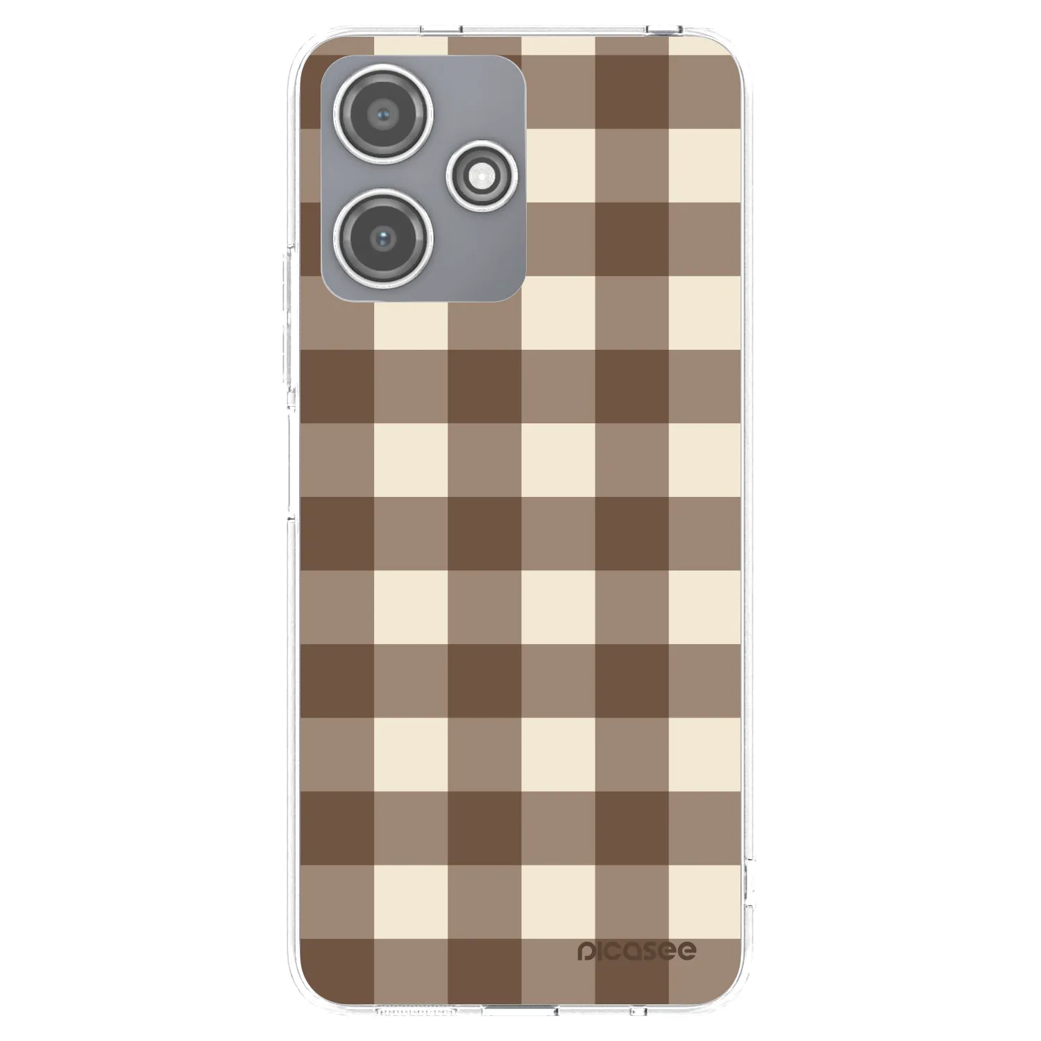 Picasee Xiaomi Redmi 12 5G Hülle - Transparentes Silikon - Brown grid