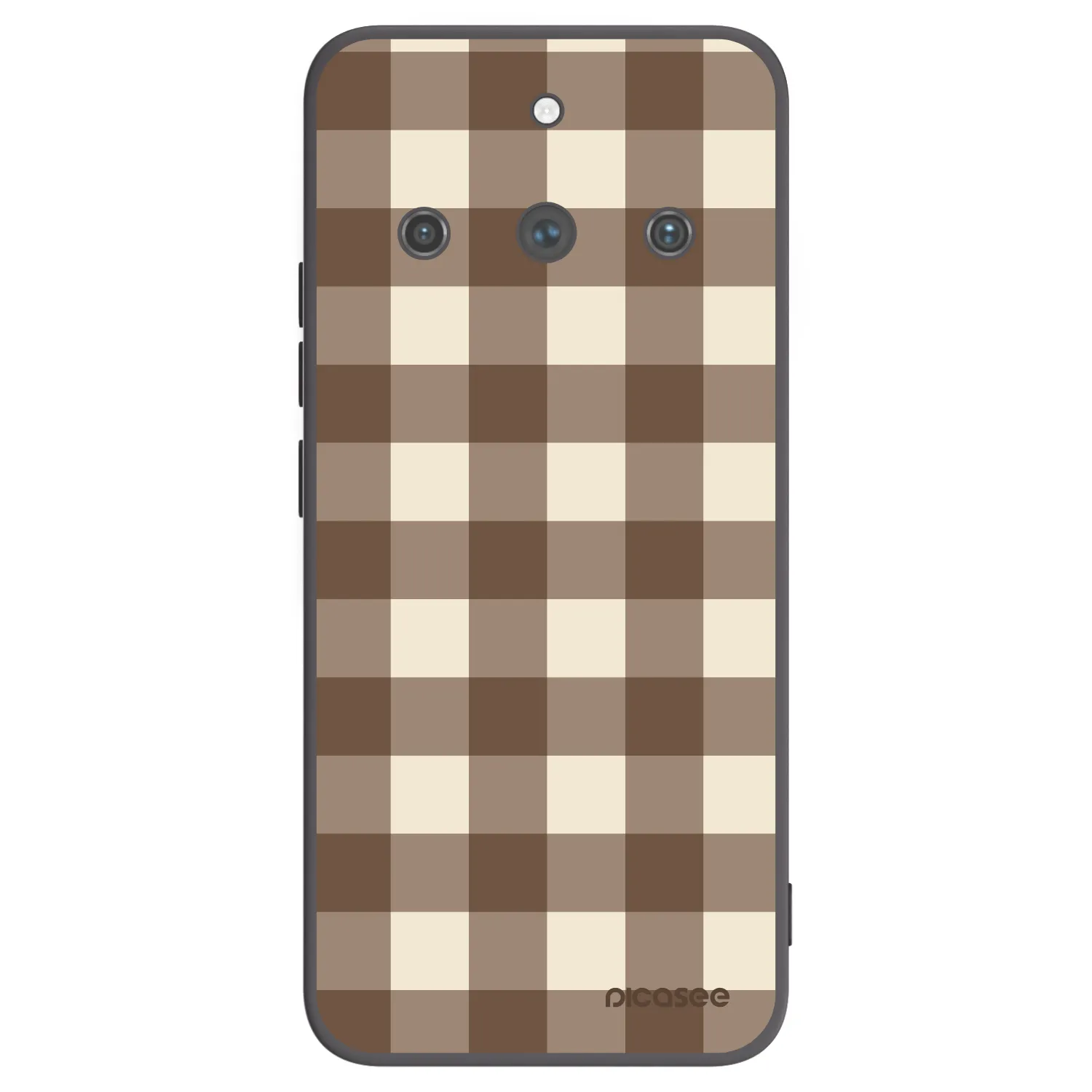 Picasee Realme 11 Pro+ Hülle - Schwarzes Silikon - Brown grid