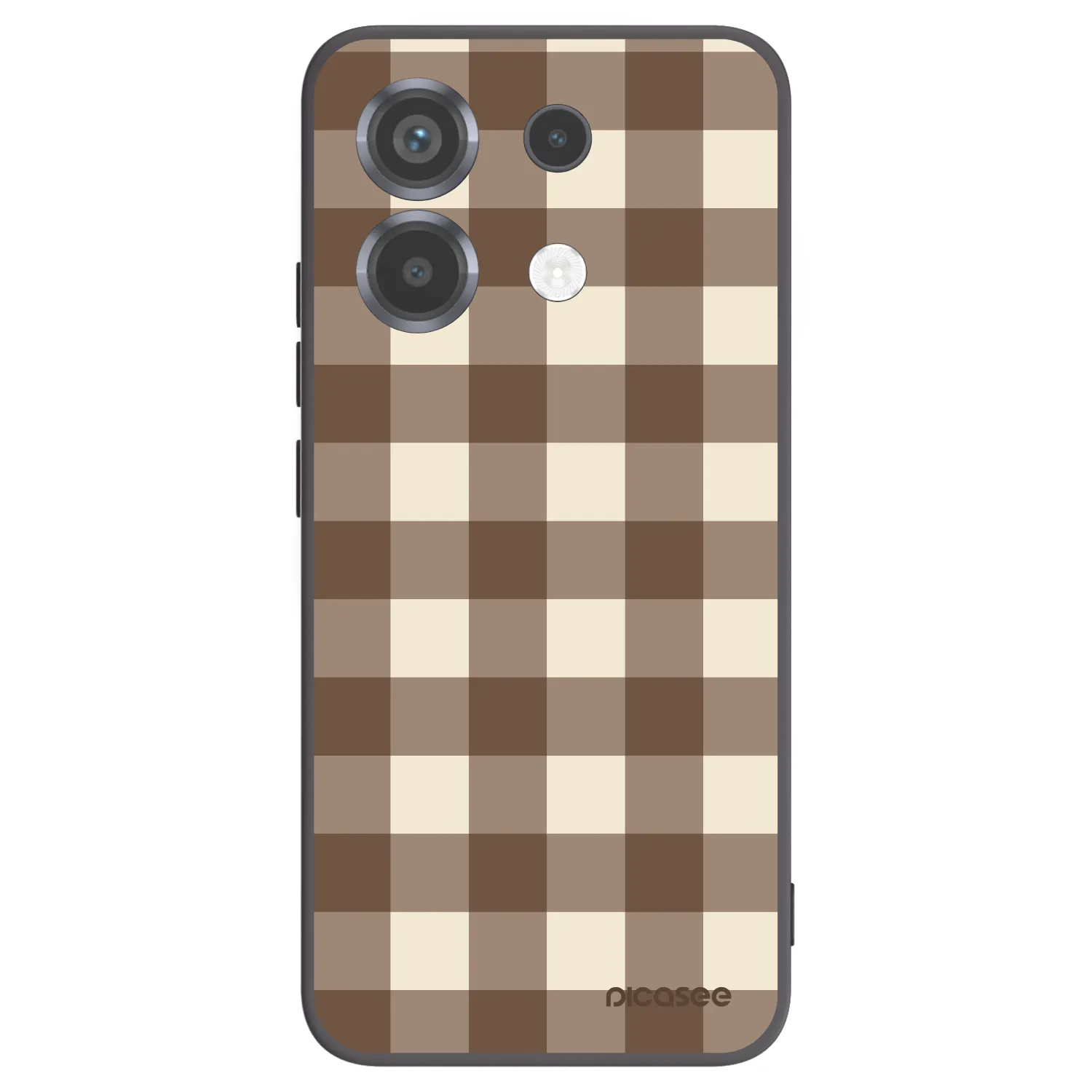 Picasee Xiaomi Poco X6 Hülle - Schwarzes Silikon - Brown grid