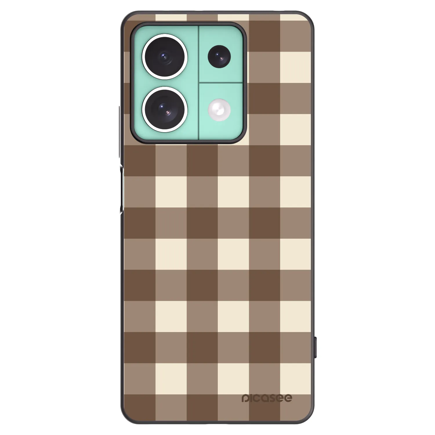 Picasee Xiaomi Redmi Note 13 5G Hülle - Schwarzes Silikon - Brown grid