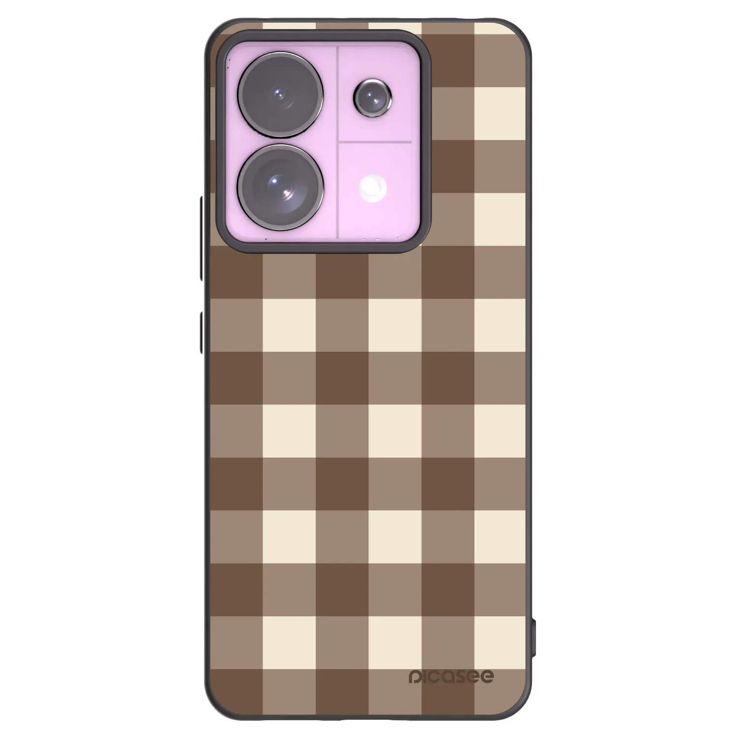 Picasee Xiaomi Redmi Note 13 Pro 5G Hülle - Schwarzes Silikon - Brown grid