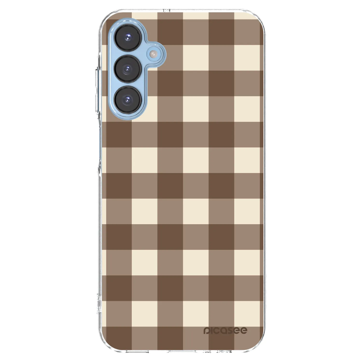 Picasee Samsung Galaxy A15 A156B 5G Hülle - Transparentes Silikon - Brown grid