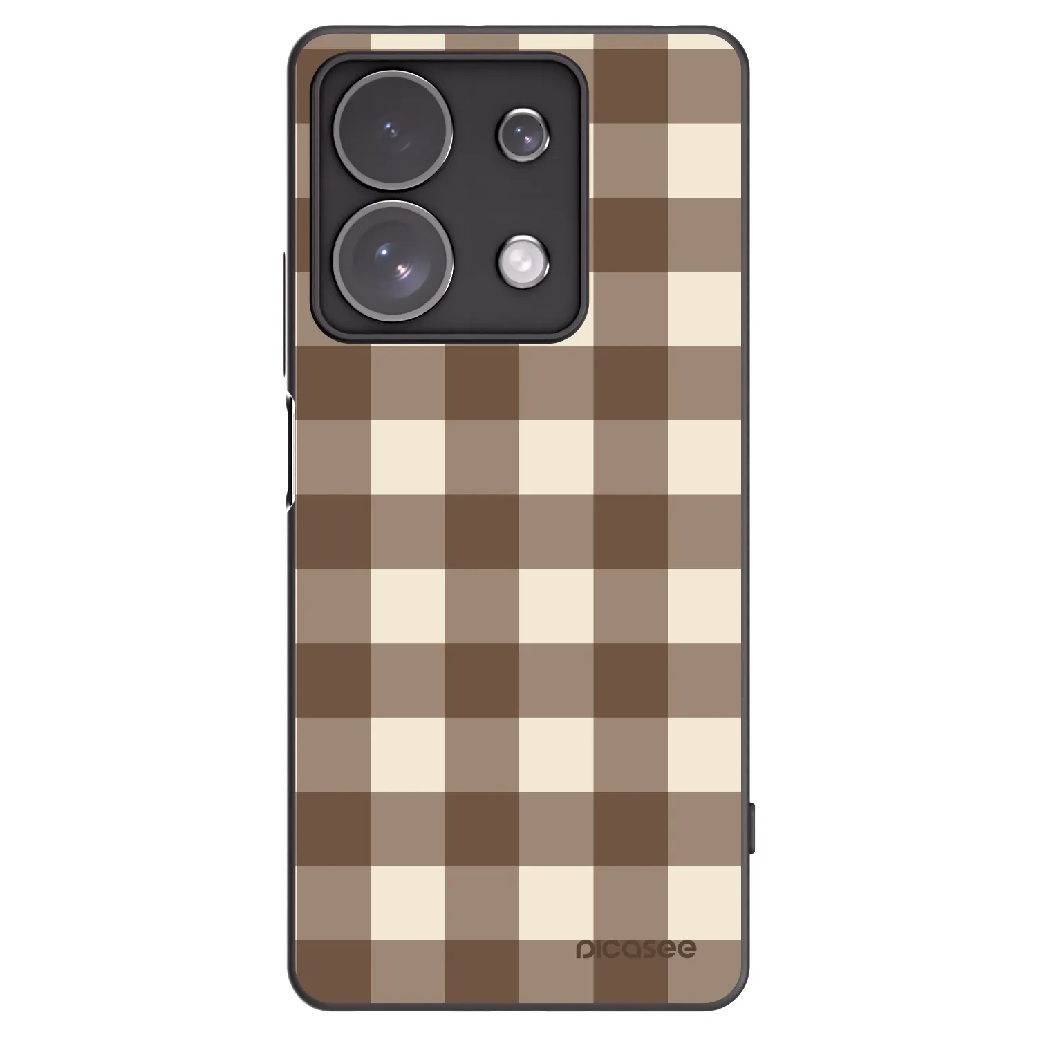 Picasee Xiaomi Redmi Note 13 Pro 4G Hülle - Schwarzes Silikon - Brown grid