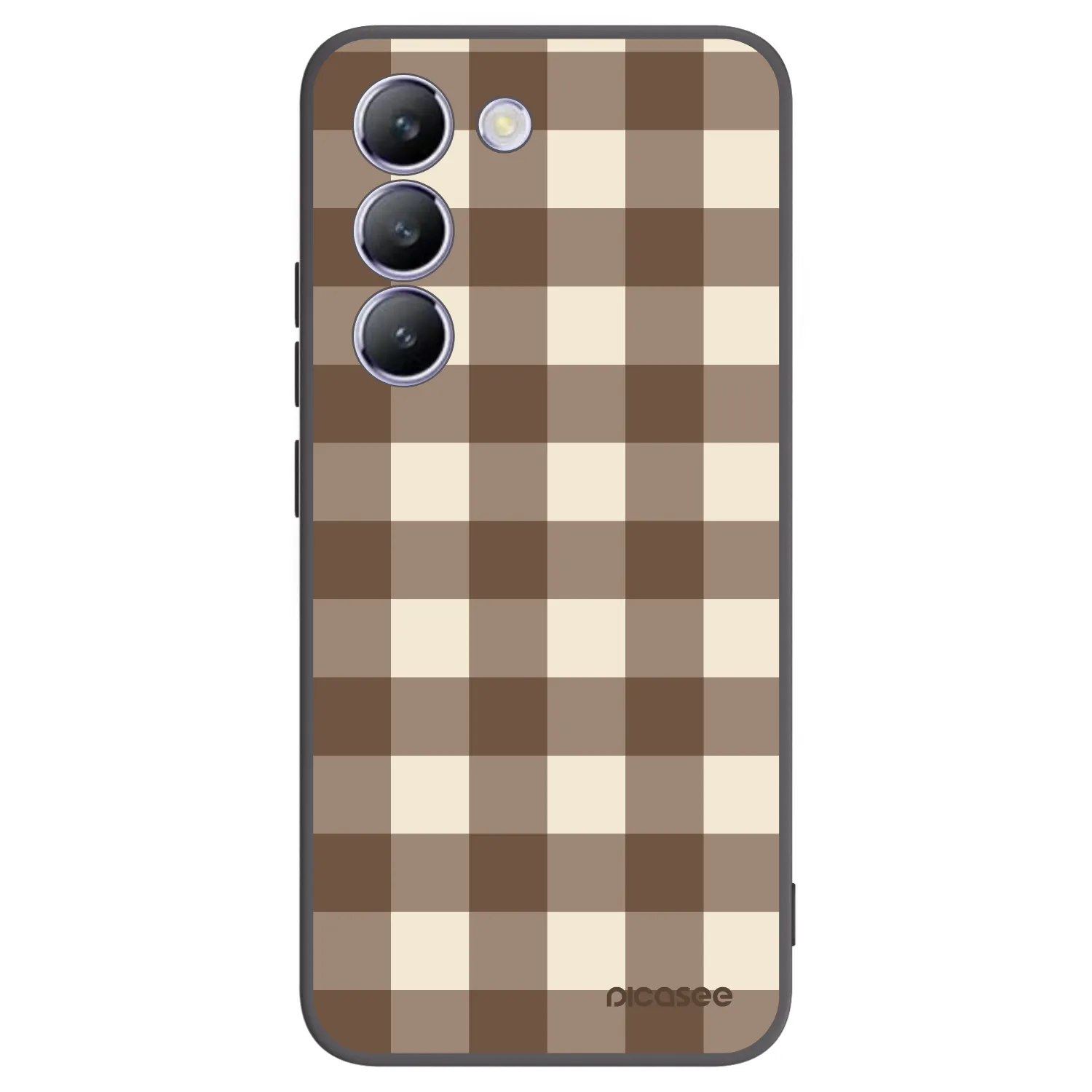 Picasee Vivo V40 SE 5G Hülle - Schwarzes Silikon - Brown grid