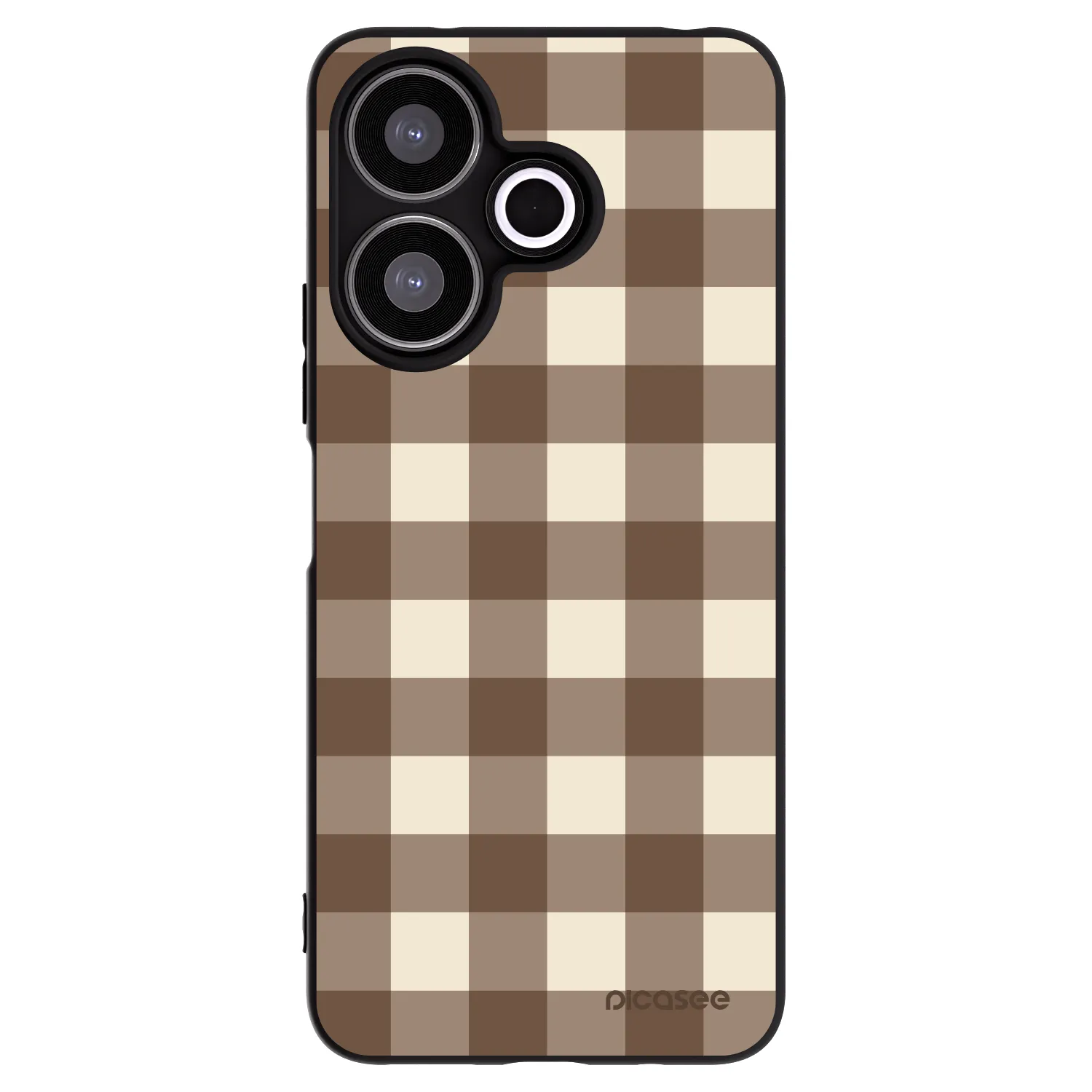 Picasee Xiaomi Redmi 13 4G Hülle - Schwarzes Silikon - Brown grid