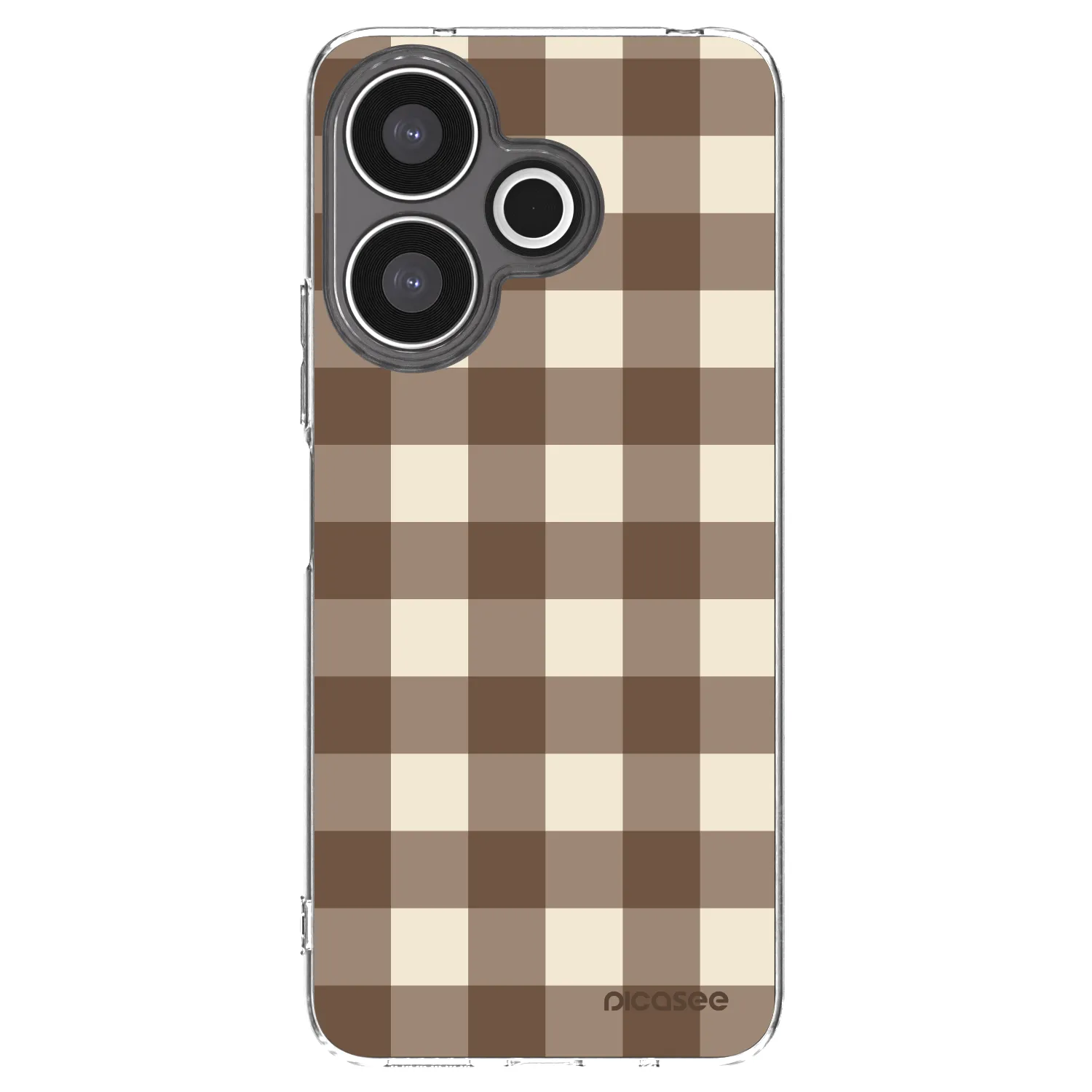 Picasee Xiaomi Redmi 13 4G Hülle - Transparentes Silikon - Brown grid