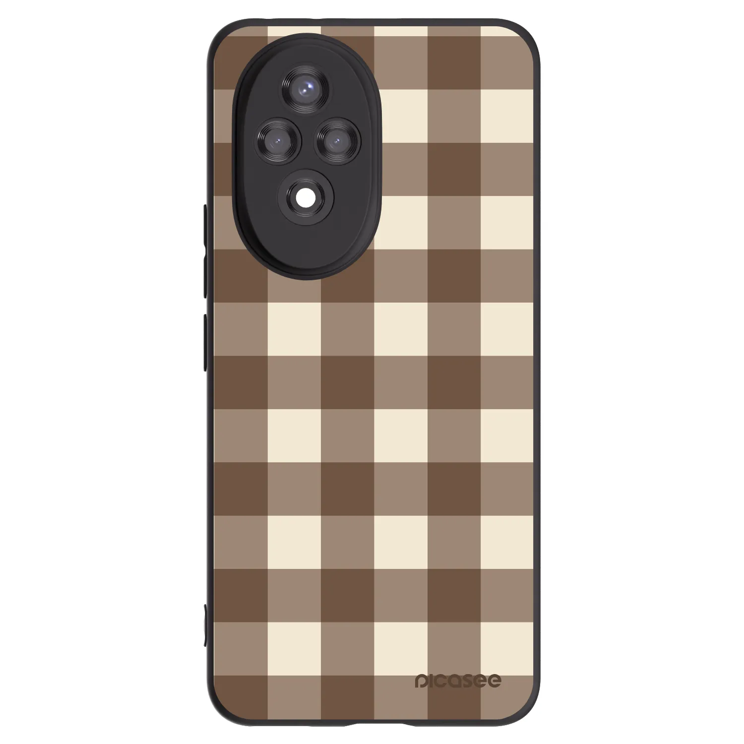 Picasee Honor 200 Pro 5G Hülle - Schwarzes Silikon - Brown grid