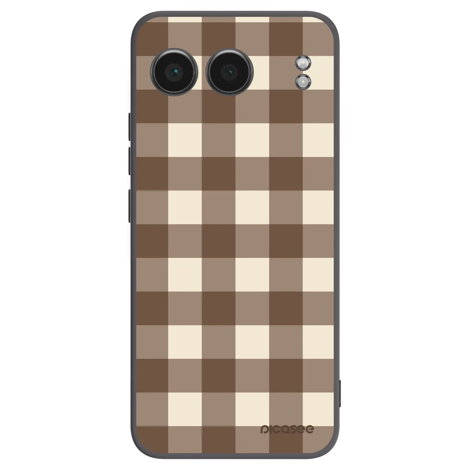Picasee OnePlus Nord 4 Hülle - Schwarzes Silikon - Brown grid