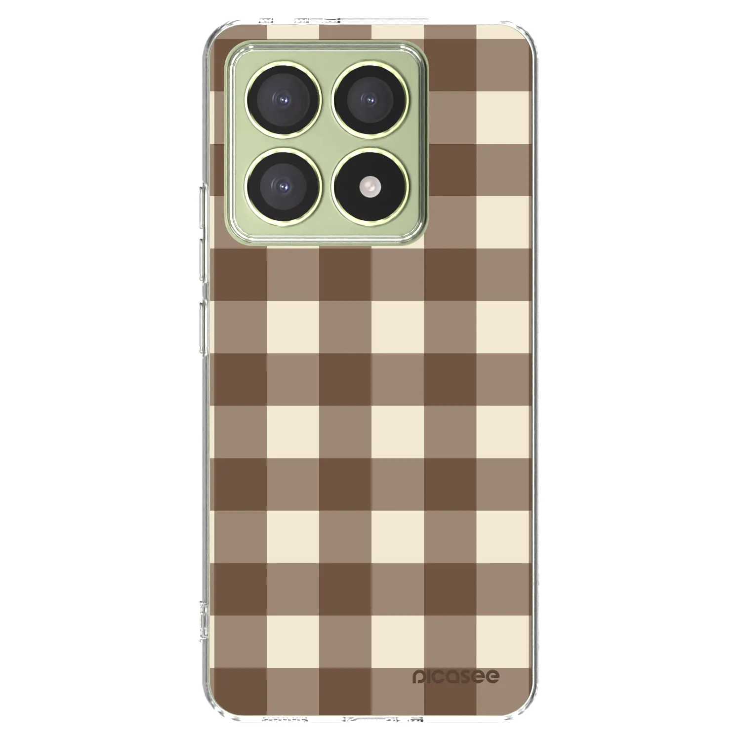 Picasee Xiaomi 14T Hülle - Transparentes Silikon - Brown grid