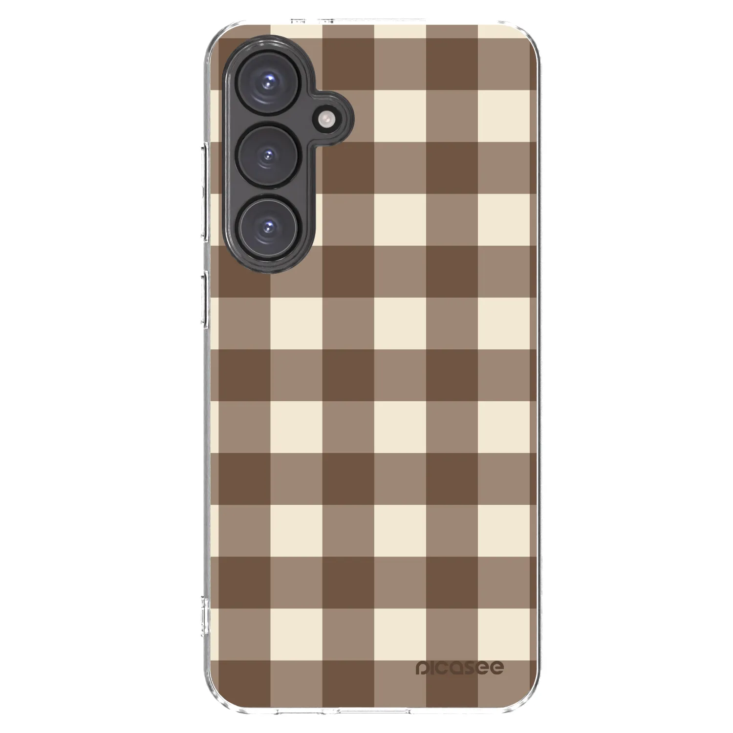 Picasee Samsung Galaxy S24 FE S721B Hülle - Transparentes Silikon - Brown grid