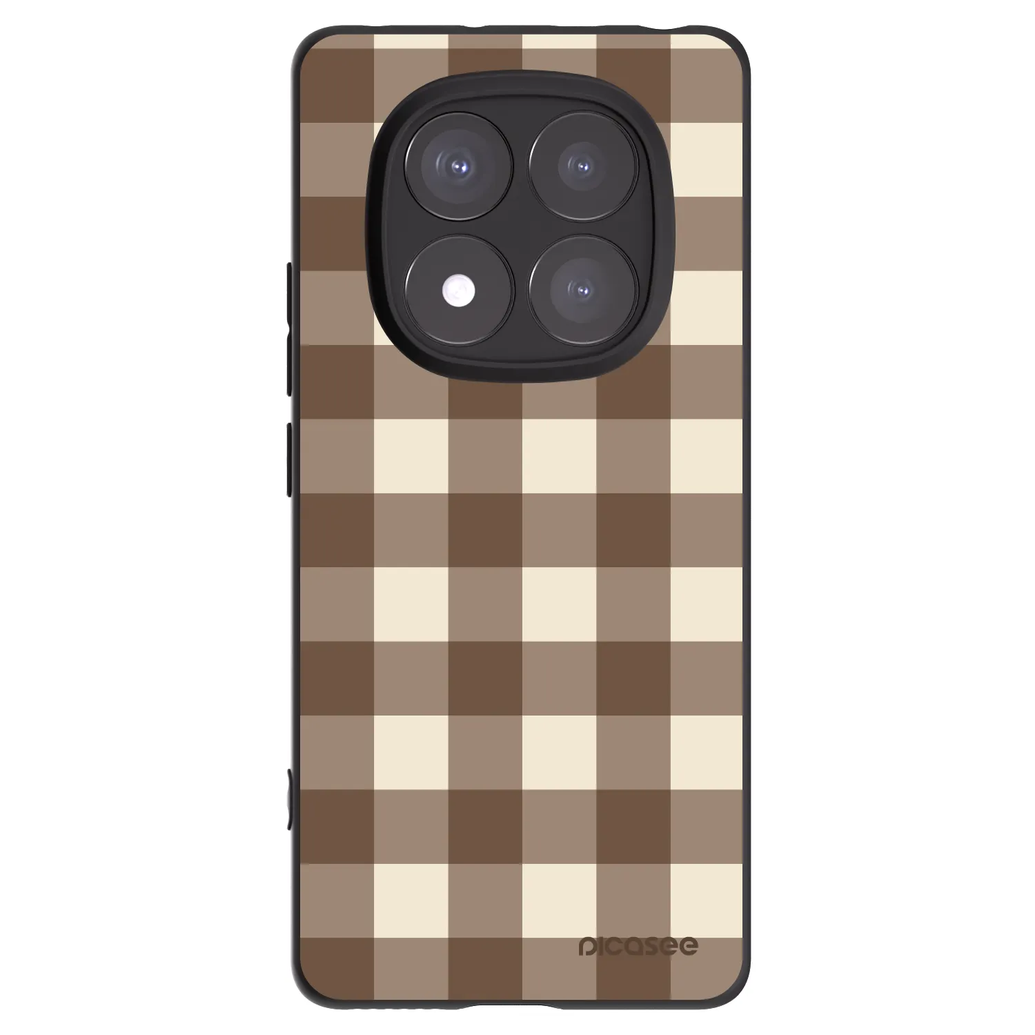 Picasee Xiaomi Redmi Note 14 Pro 5G Hülle - Schwarzes Silikon - Brown grid