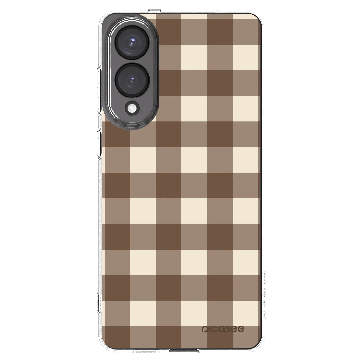 Picasee Samsung Galaxy S25 Edge 5G Hülle - Transparentes Silikon - Brown grid