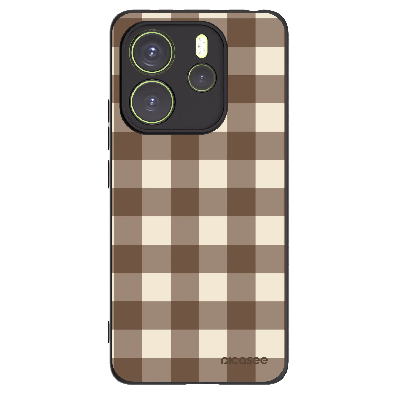 Picasee Xiaomi Redmi Note 14 4G Hülle - Schwarzes Silikon - Brown grid