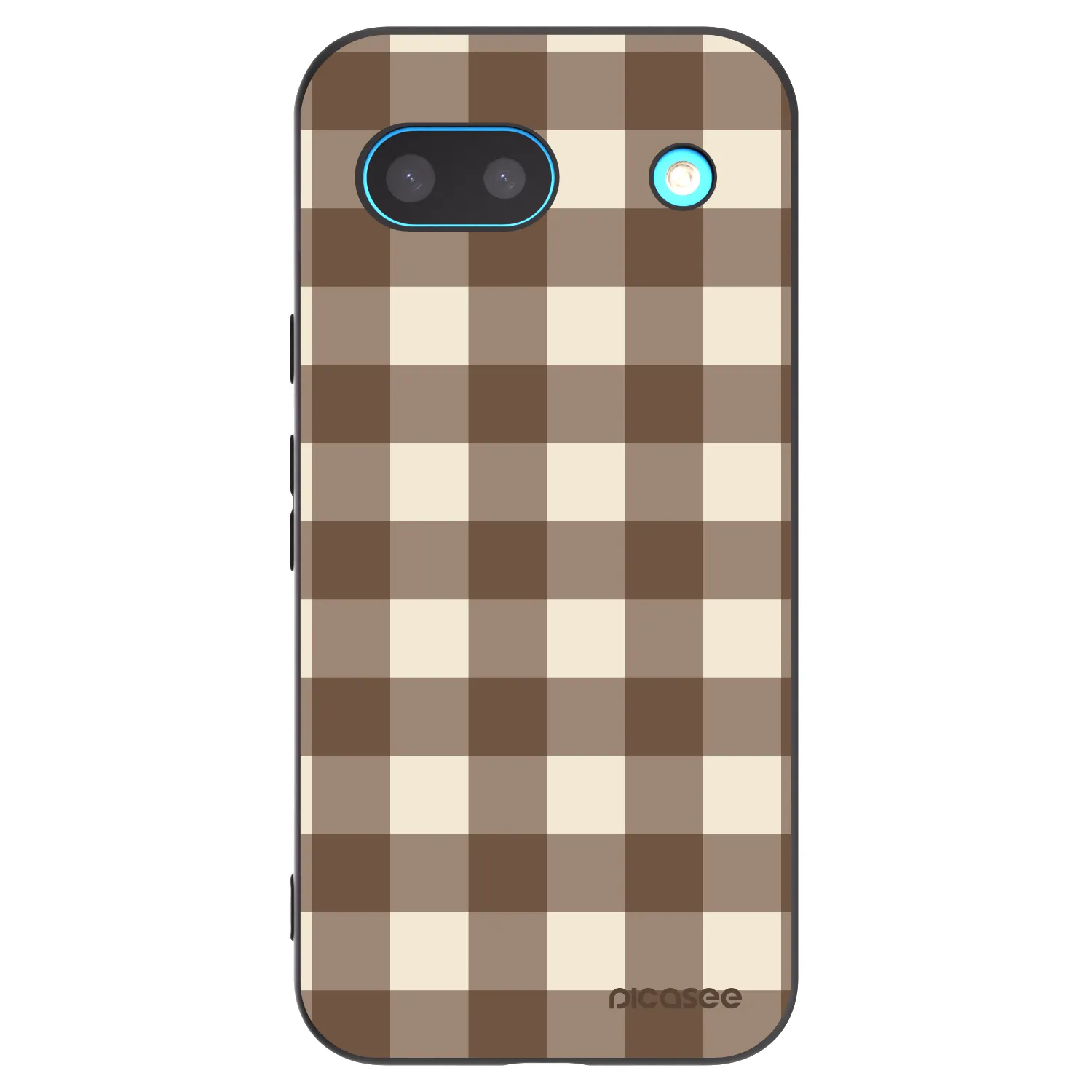 Picasee Google Pixel 8 Hülle - Schwarzes Silikon - Brown grid