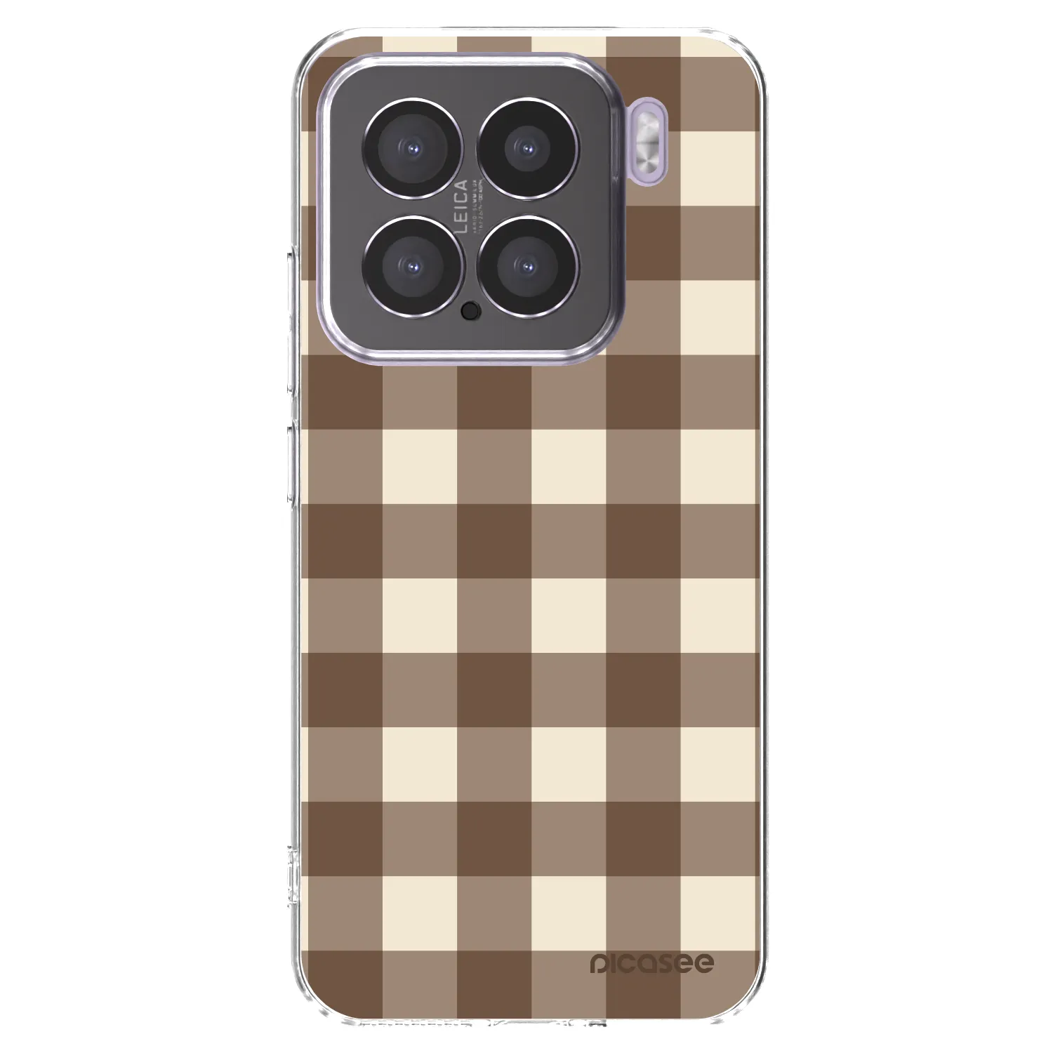 Picasee Xiaomi 15 Hülle - Transparentes Silikon - Brown grid