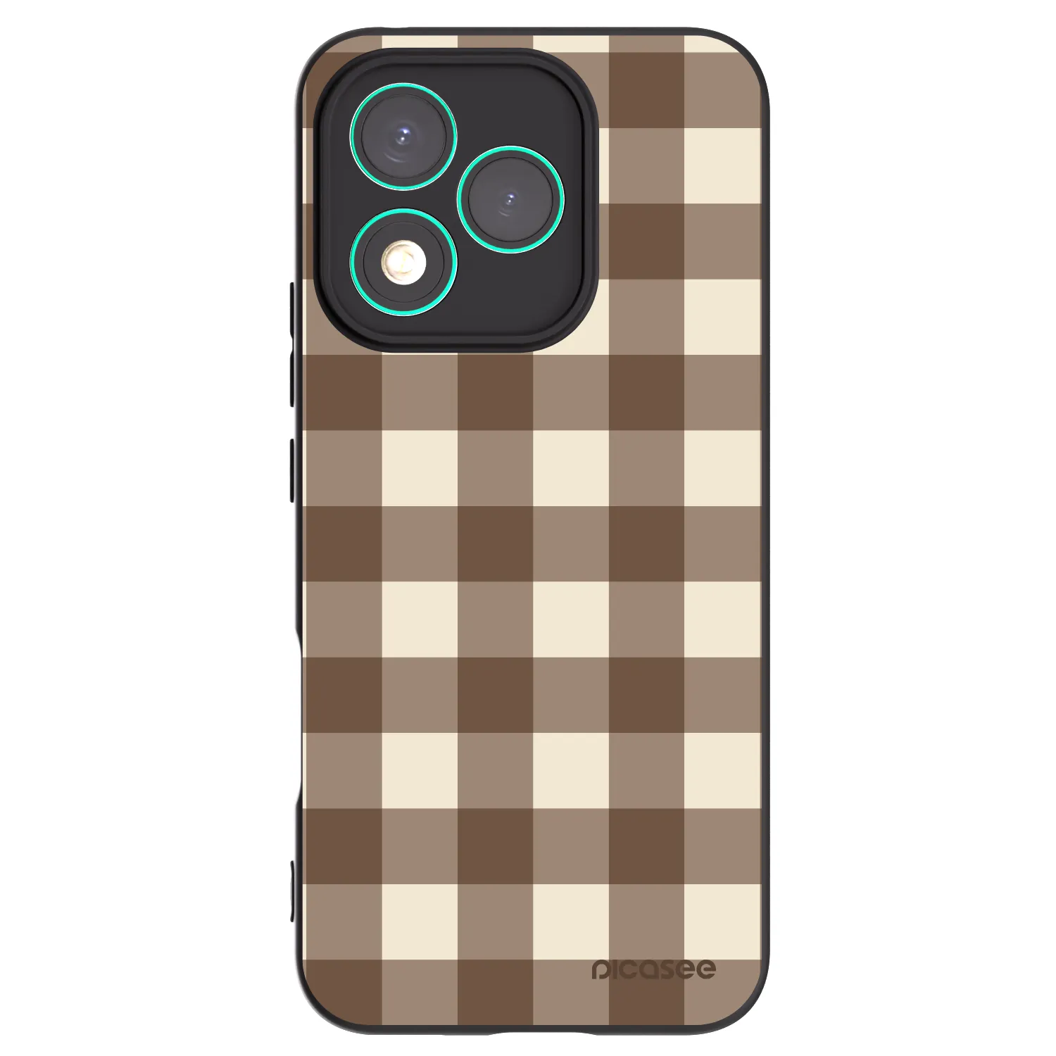 Picasee Honor 400 Lite 5G Hülle - Schwarzes Silikon - Brown grid