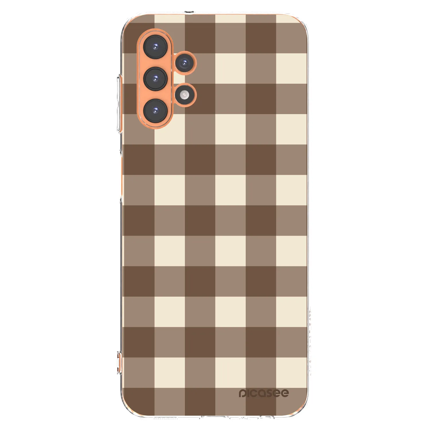 Picasee Samsung Galaxy A13 5G Hülle - Transparentes Silikon - Brown grid
