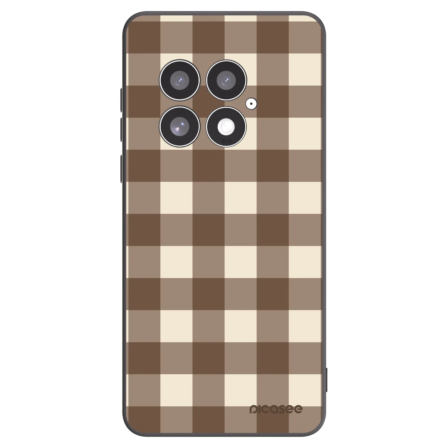 Picasee OnePlus 13 5G Hülle - Schwarzes Silikon - Brown grid