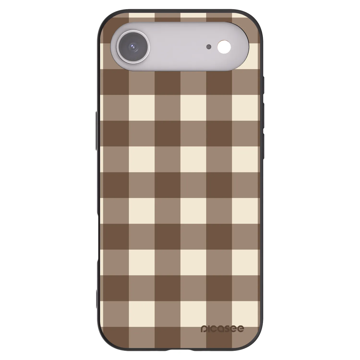 Picasee Apple iPhone Air Hülle - Schwarzes Silikon - Brown grid