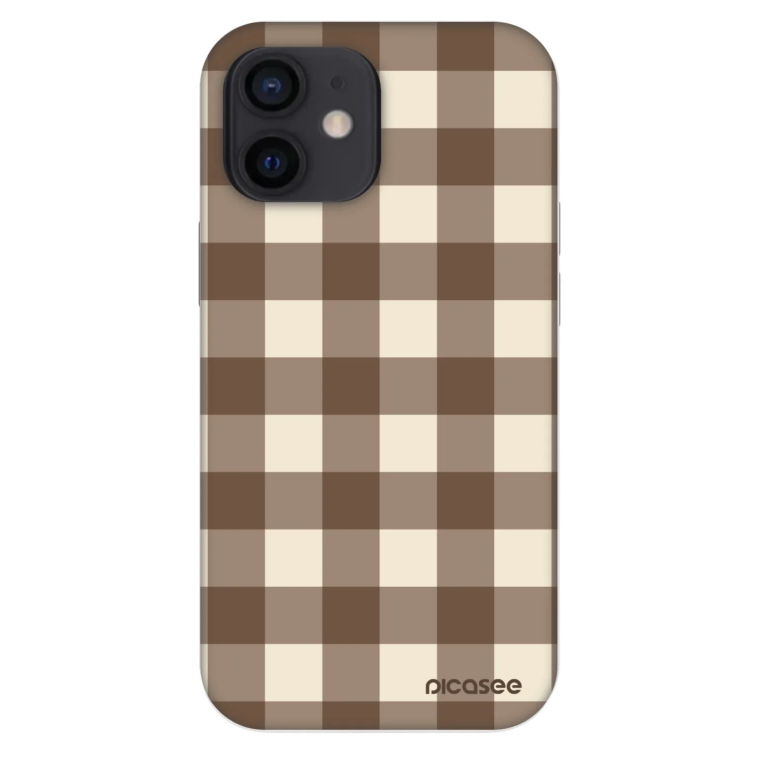 Picasee Fashion Case für Apple iPhone 12 mini - Brown grid