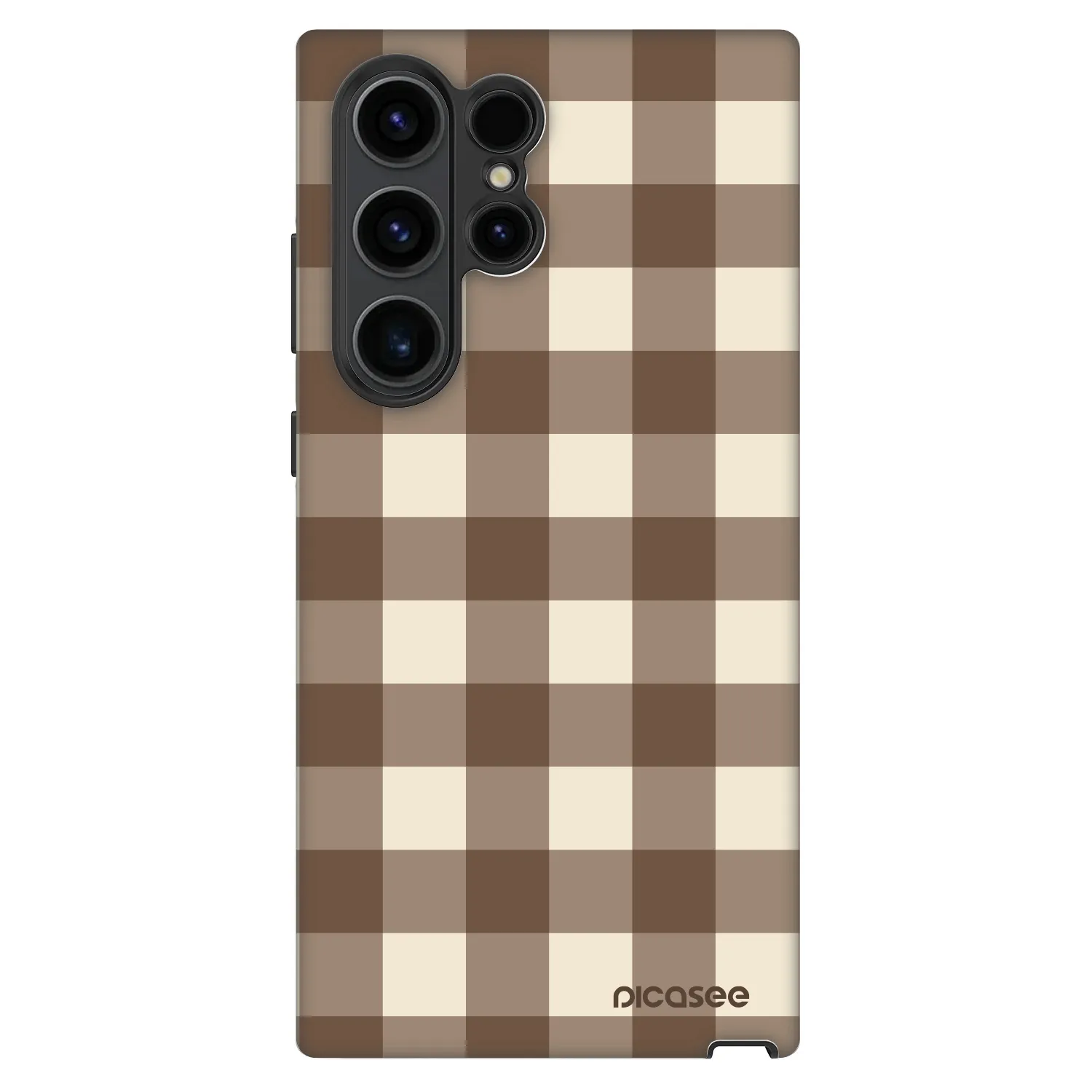 Picasee Fashion Case für Samsung Galaxy S22 Ultra 5G - Brown grid