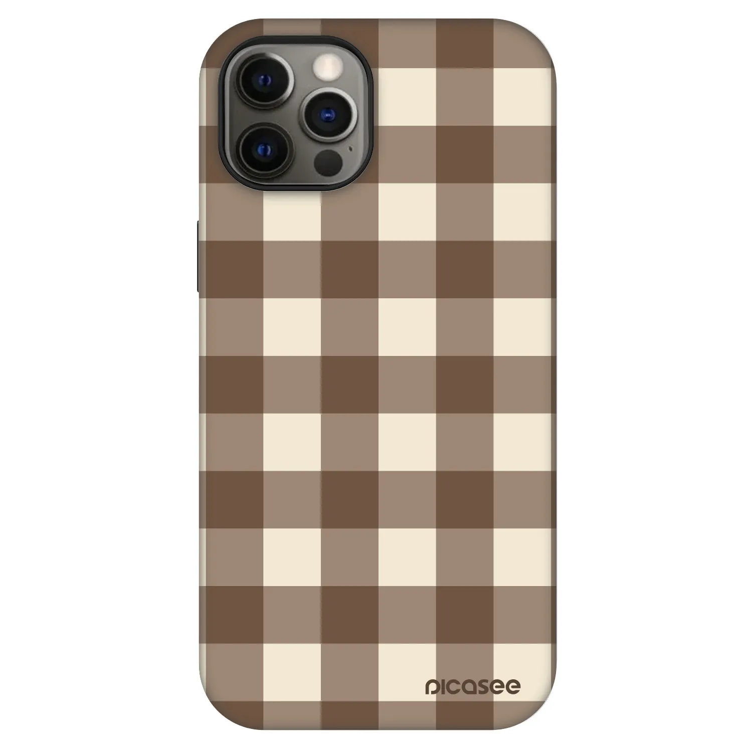 Picasee Fashion Case MagSafe für Apple iPhone 12 Pro - Brown grid