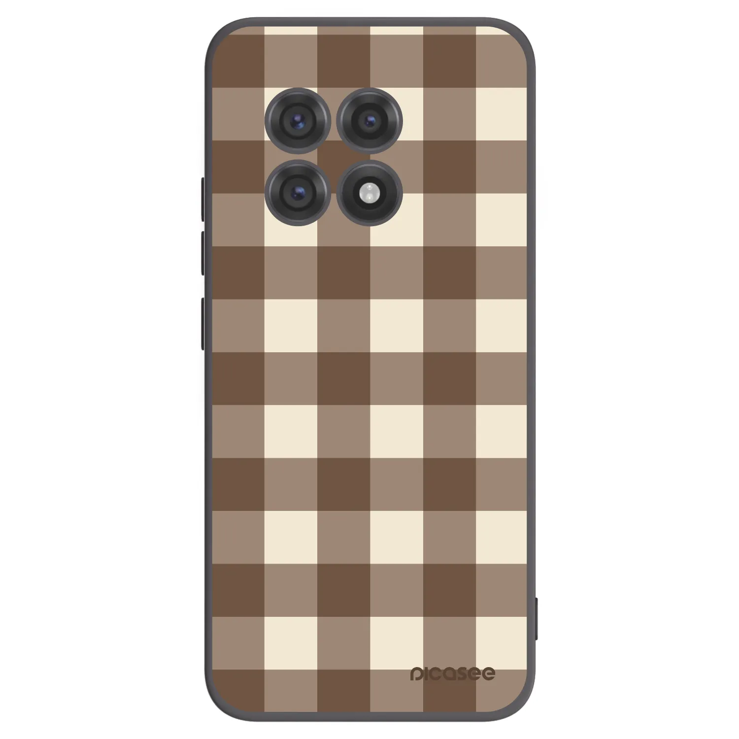 Picasee OnePlus 13R 5G Hülle - Schwarzes Silikon - Brown grid