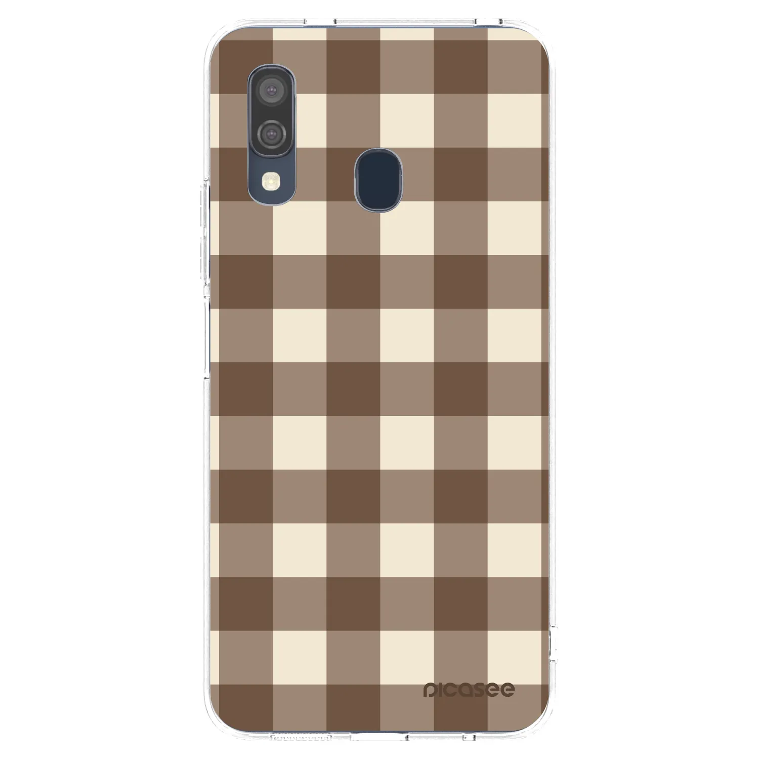 Picasee Samsung Galaxy A40 A405F Hülle - Transparentes Silikon - Brown grid