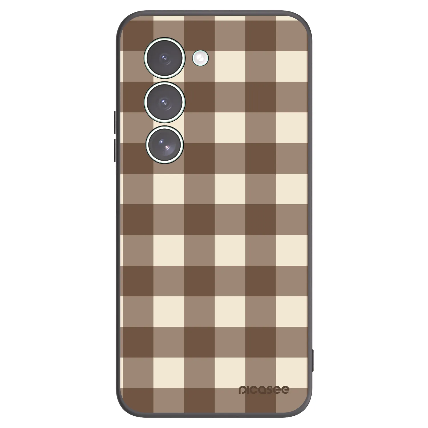 Picasee Xiaomi Redmi 15 5G Hülle - Schwarzes Silikon - Brown grid