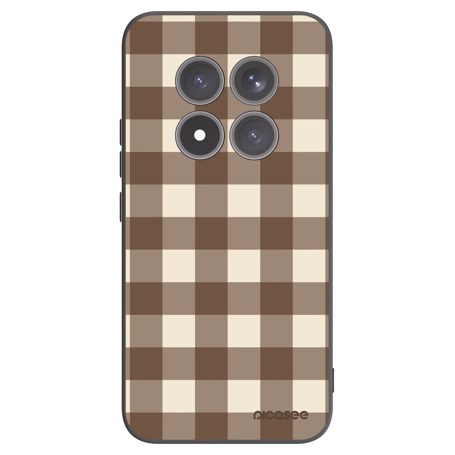 Picasee Xiaomi Redmi Note 15 Pro+ Hülle - Schwarzes Silikon - Brown grid