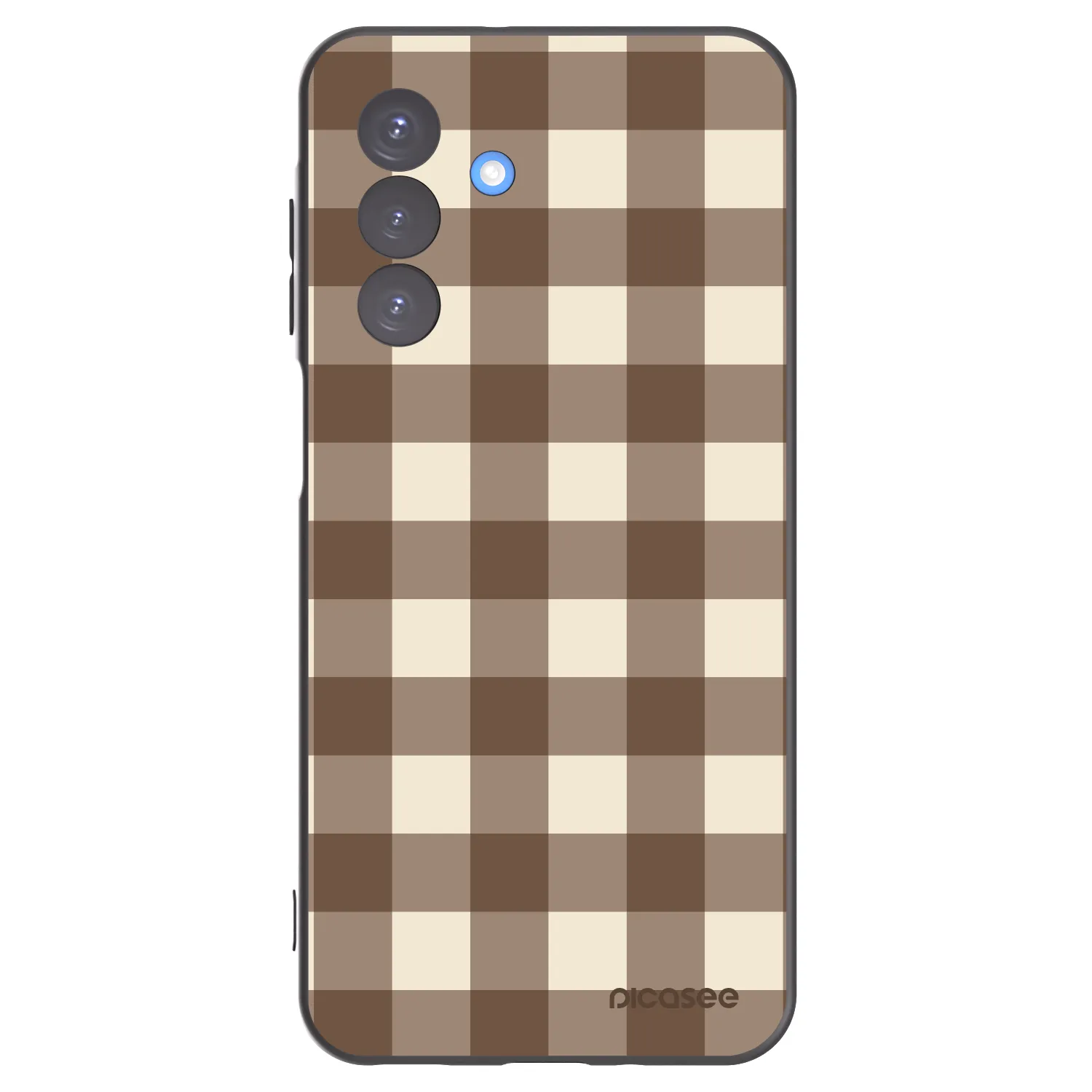 Picasee Samsung Galaxy A17 5G Hülle - Schwarzes Silikon - Brown grid