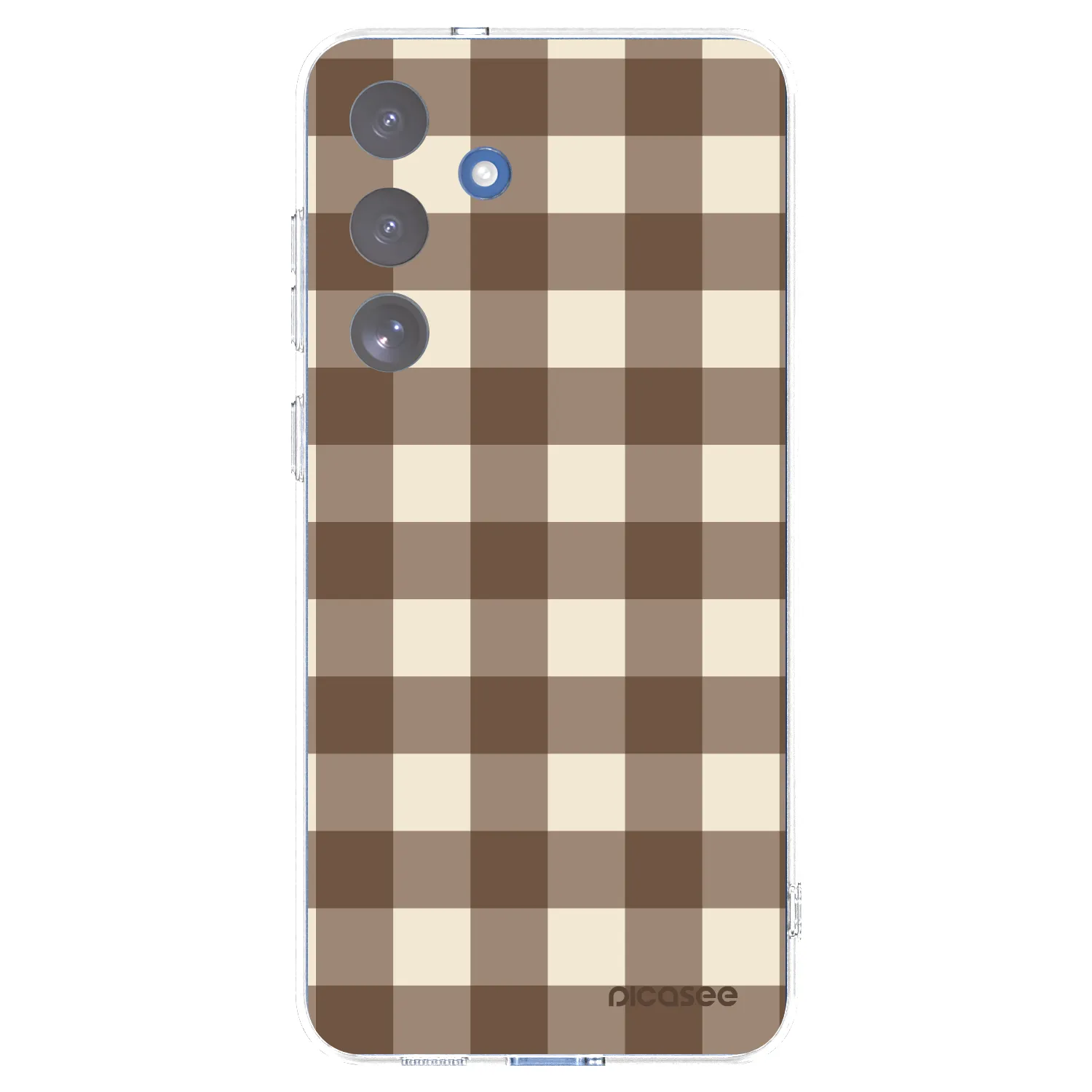 Picasee Samsung Galaxy S25 FE 5G Hülle - Transparentes Silikon - Brown grid