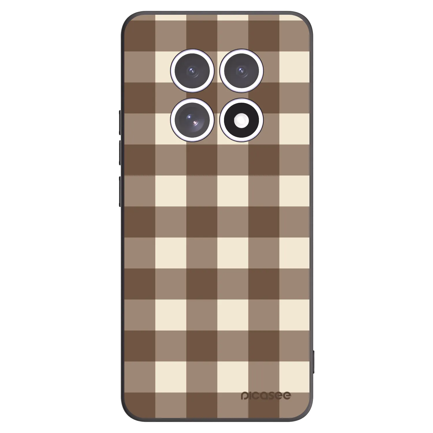 Picasee Xiaomi Redmi Note 15 4G Hülle - Schwarzes Silikon - Brown grid